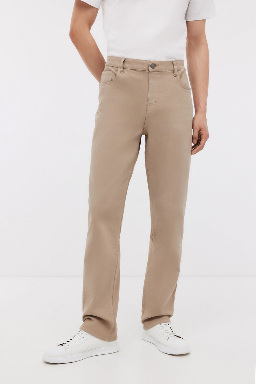 Джинсы прямые из хлопкового твила 31 коричневый 3449₽