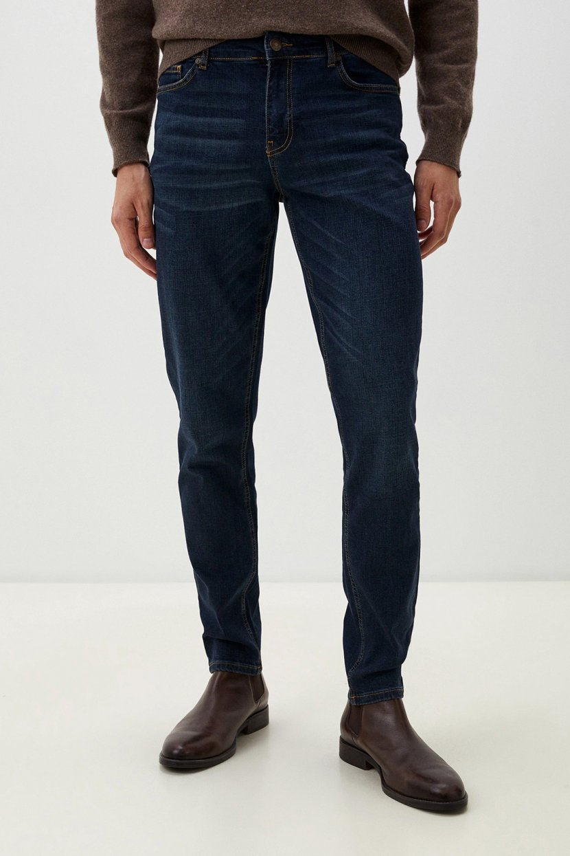 Джинсы RELAXED с эффектом потертости 31 синий 5499₽