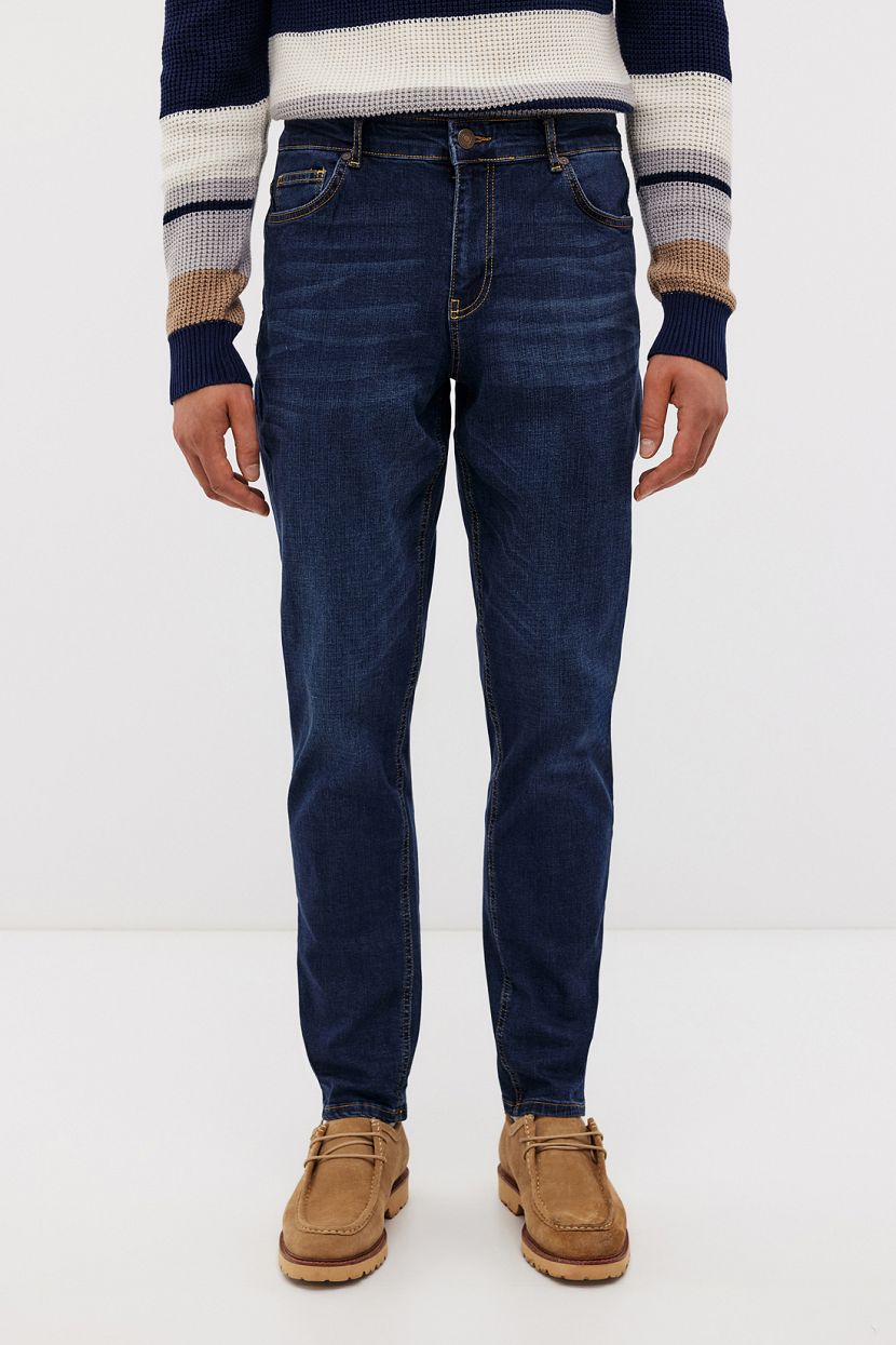 Джинсы SLIM с эффектом потертости