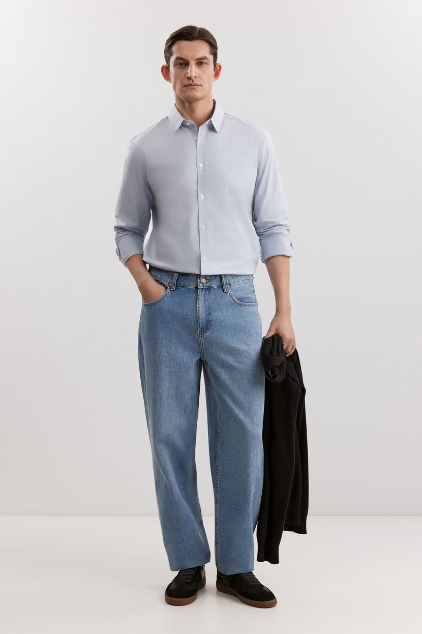 Джинсы из смесового денима 31 голубой 5299₽