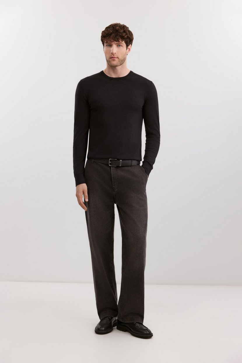 Свободные джинсы из хлопкового денима с потертостями 7999₽