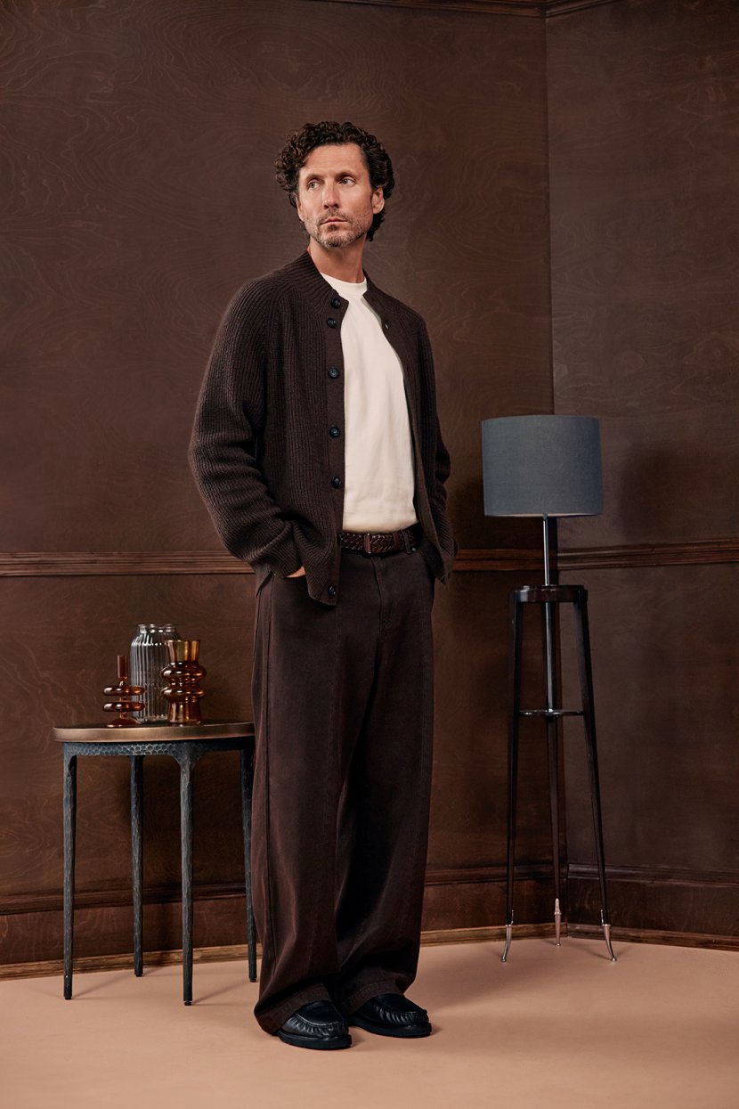 Прямые джинсы из смесового денима