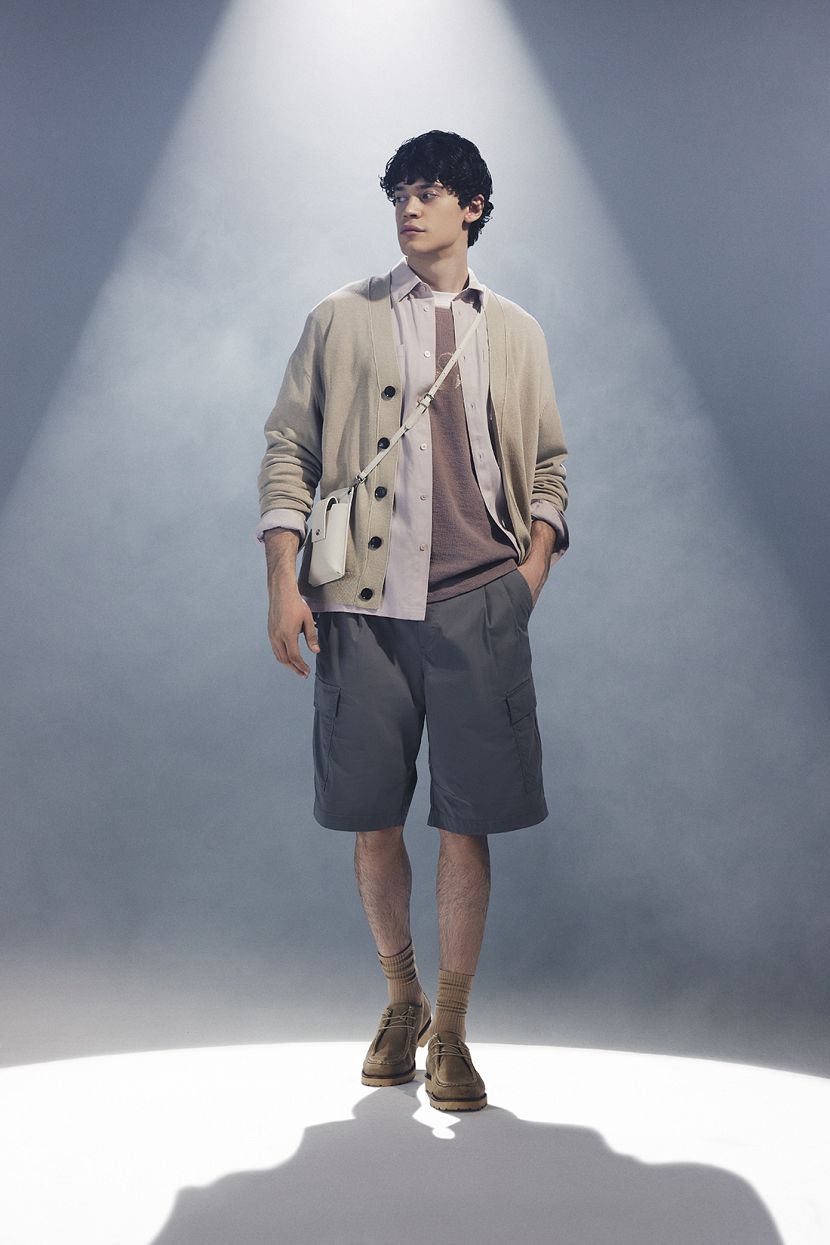 Шорты карго из хлопка с накладными карманами S серый 4499₽