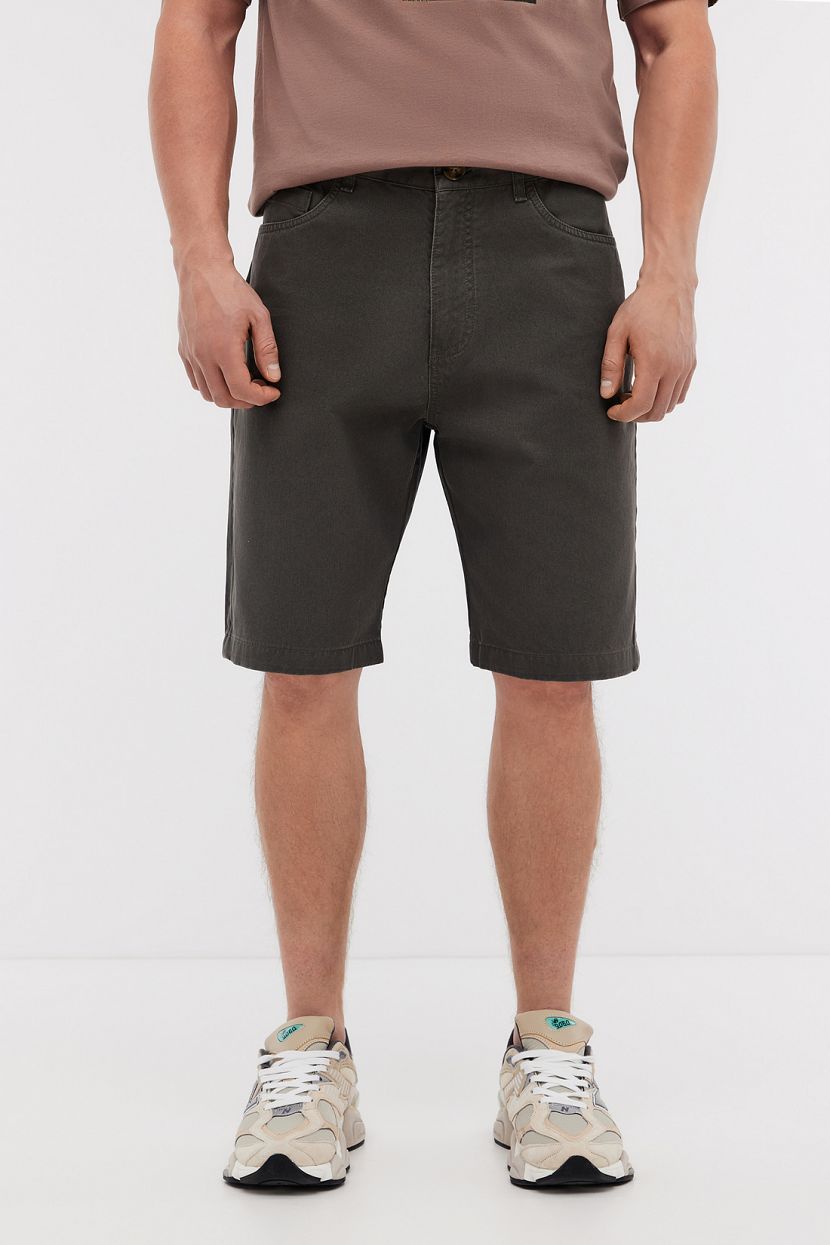Классические шорты из хлопка средней посадки зеленый 4284₽