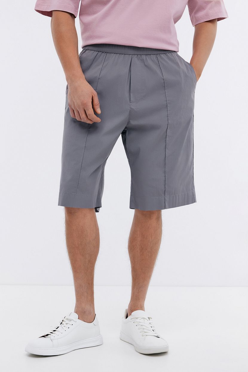 Шорты прямого кроя из хлопка со структурой рипстоп 3845₽