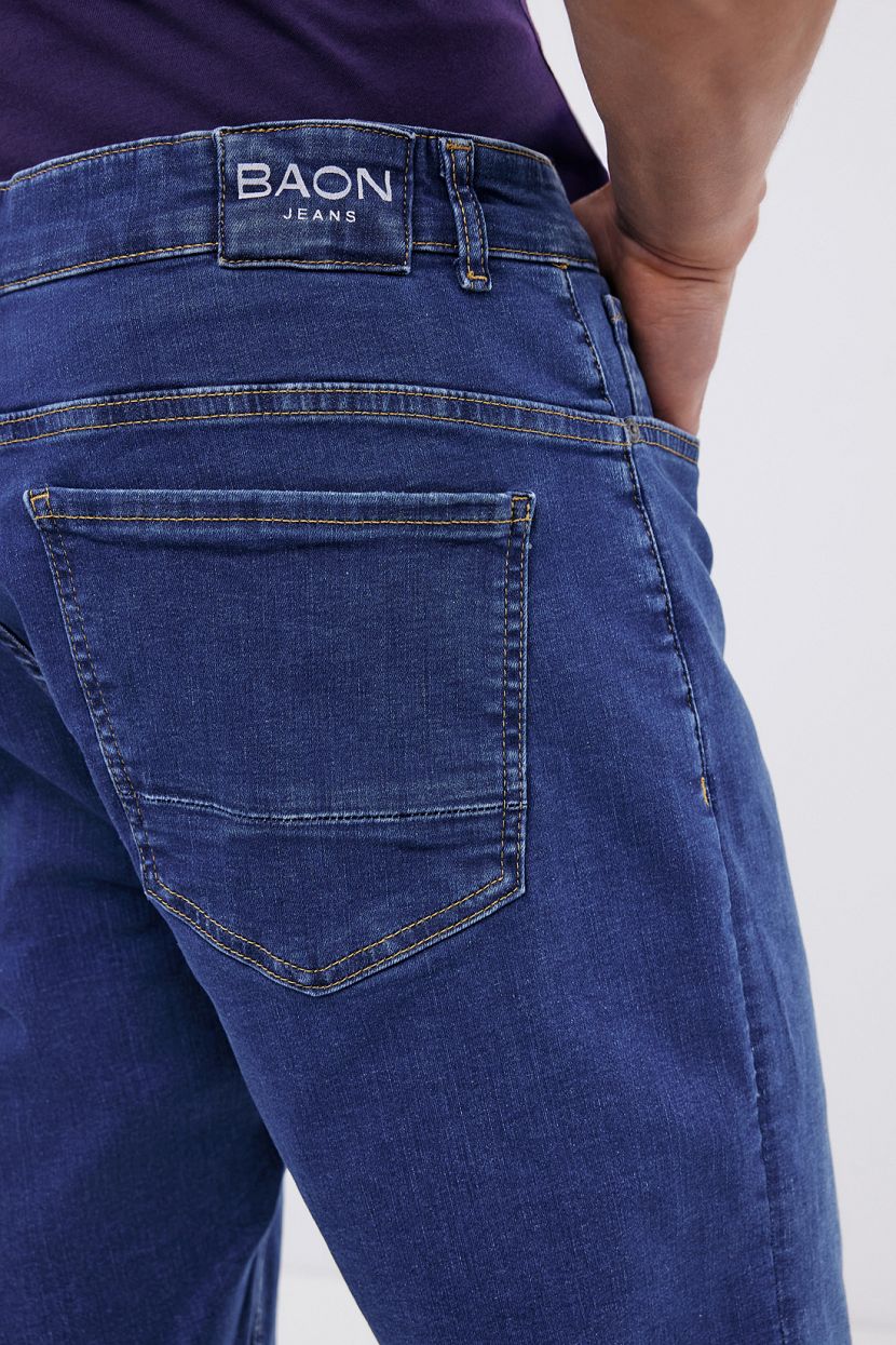 Джинсовые шорты с винтажным эффектом (арт. BAON B8224013), размер 31, цвет синий Джинсовые шорты с винтажным эффектом (арт. BAON B8224013) - фото 4