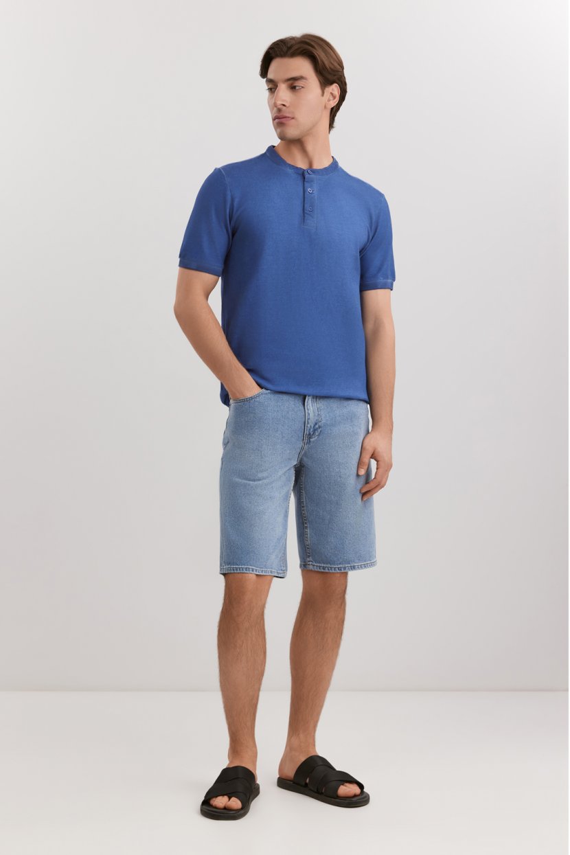 Шорты из смесового хлопкового денима