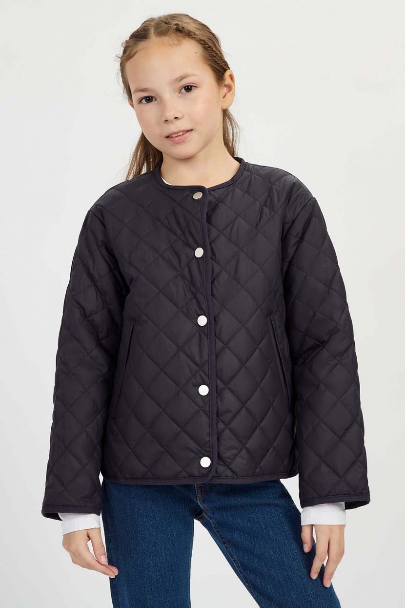 Стёганая куртка для девочки, 152-158, черный