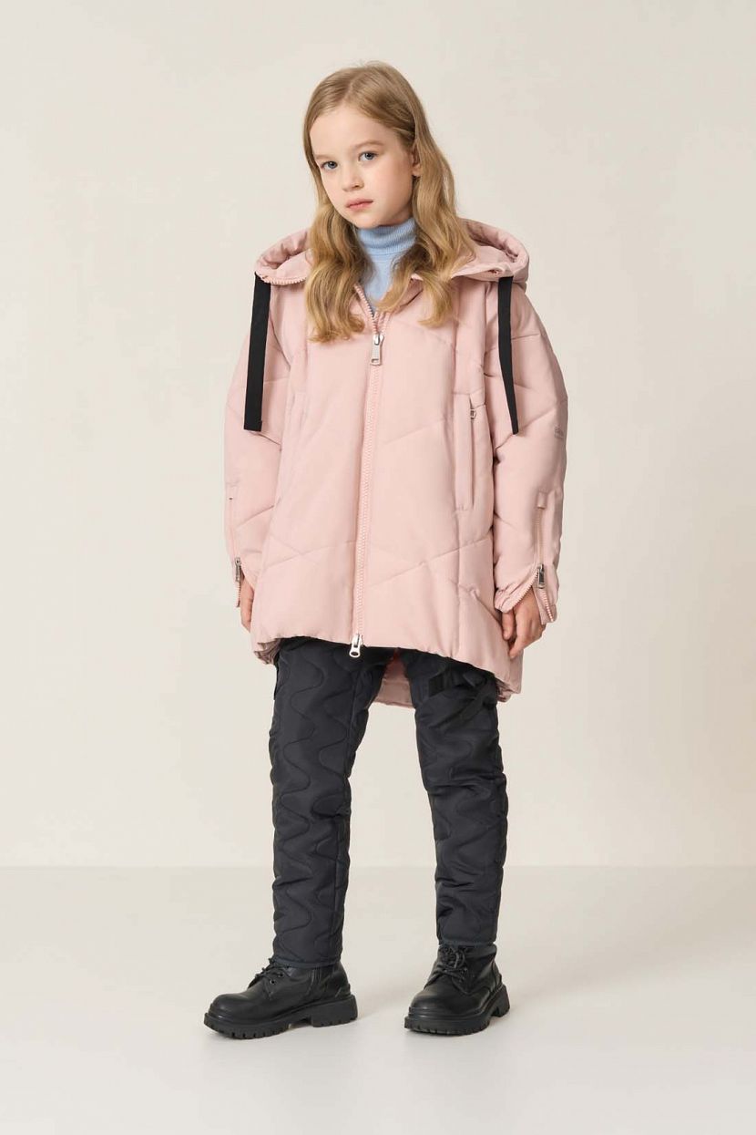 Куртка-кокон с экопухом для девочки (арт. baon BK0423501), размер 146, цвет розовый Куртка-кокон с экопухом для девочки (арт. baon BK0423501) - фото 2