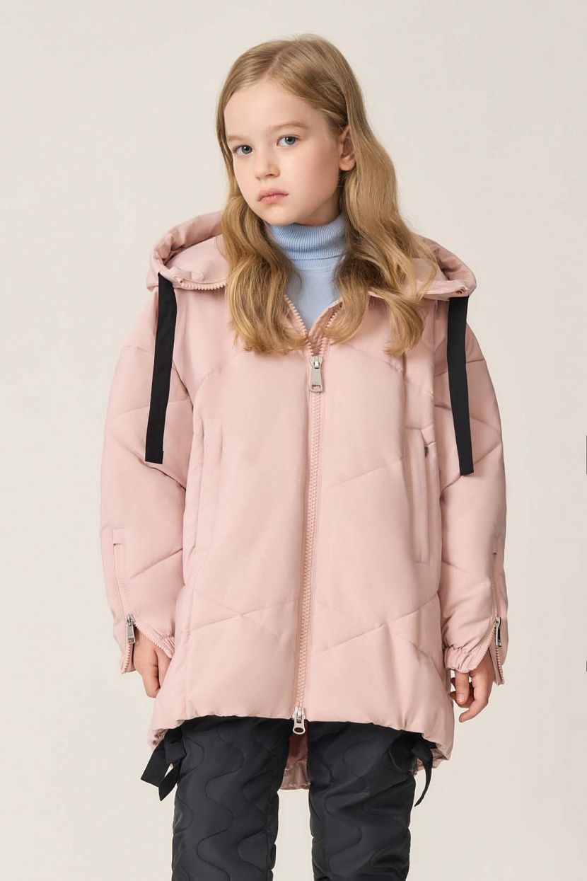 Куртка-кокон с экопухом для девочки (арт. baon BK0423501), размер 146, цвет розовый Куртка-кокон с экопухом для девочки (арт. baon BK0423501) - фото 1