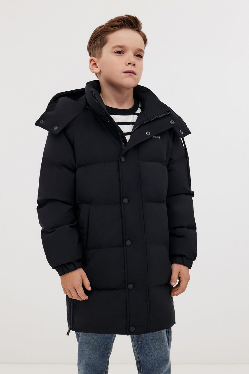 Пуховое пальто со съемным капюшоном