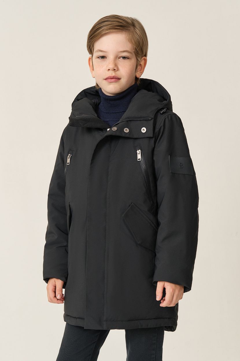 Куртка-парка для мальчика, 152-158, черный