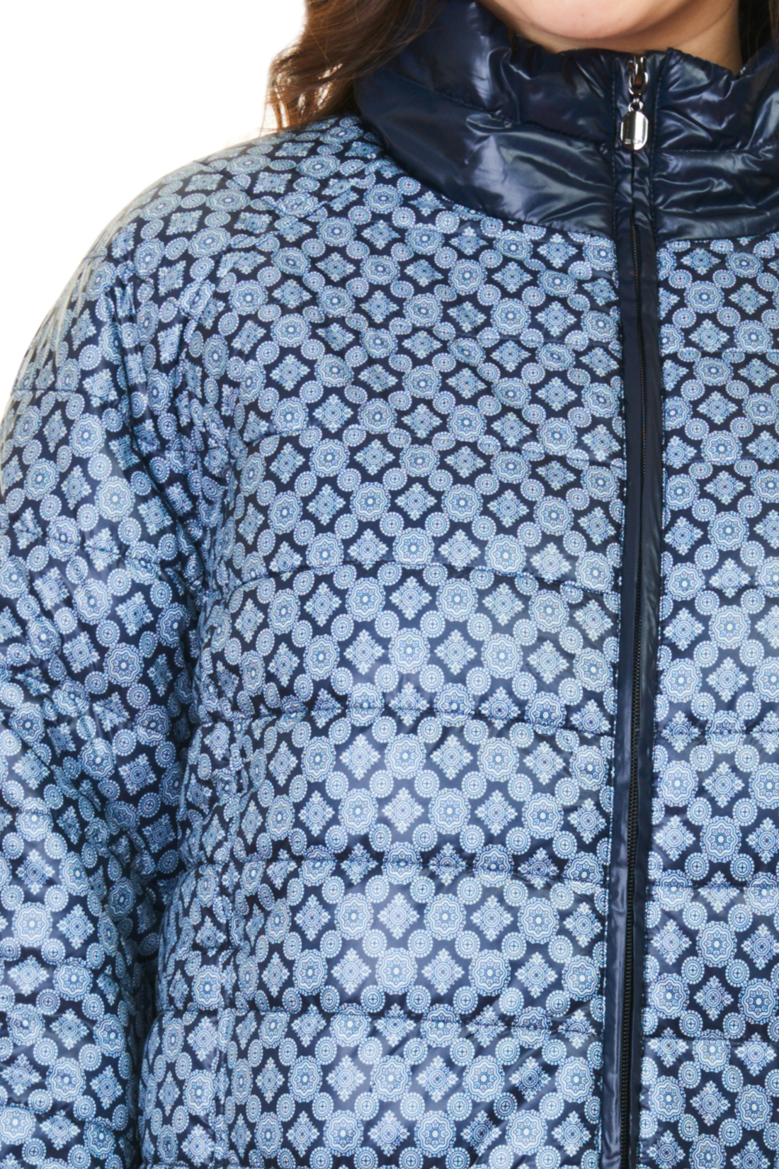 Куртка SIZE+ с орнаментом (арт. baon B037121), размер 56, цвет dark navy printed#синий Куртка SIZE+ с орнаментом (арт. baon B037121) - фото 4