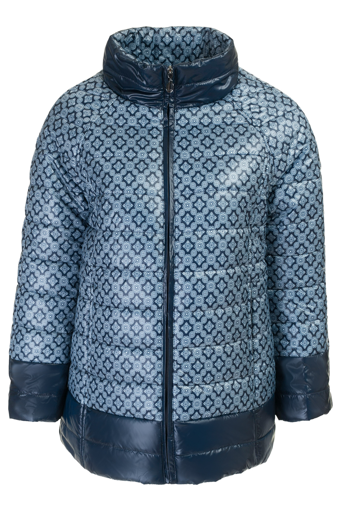 Куртка SIZE+ с орнаментом (арт. baon B037121), размер 56, цвет dark navy printed#синий Куртка SIZE+ с орнаментом (арт. baon B037121) - фото 3