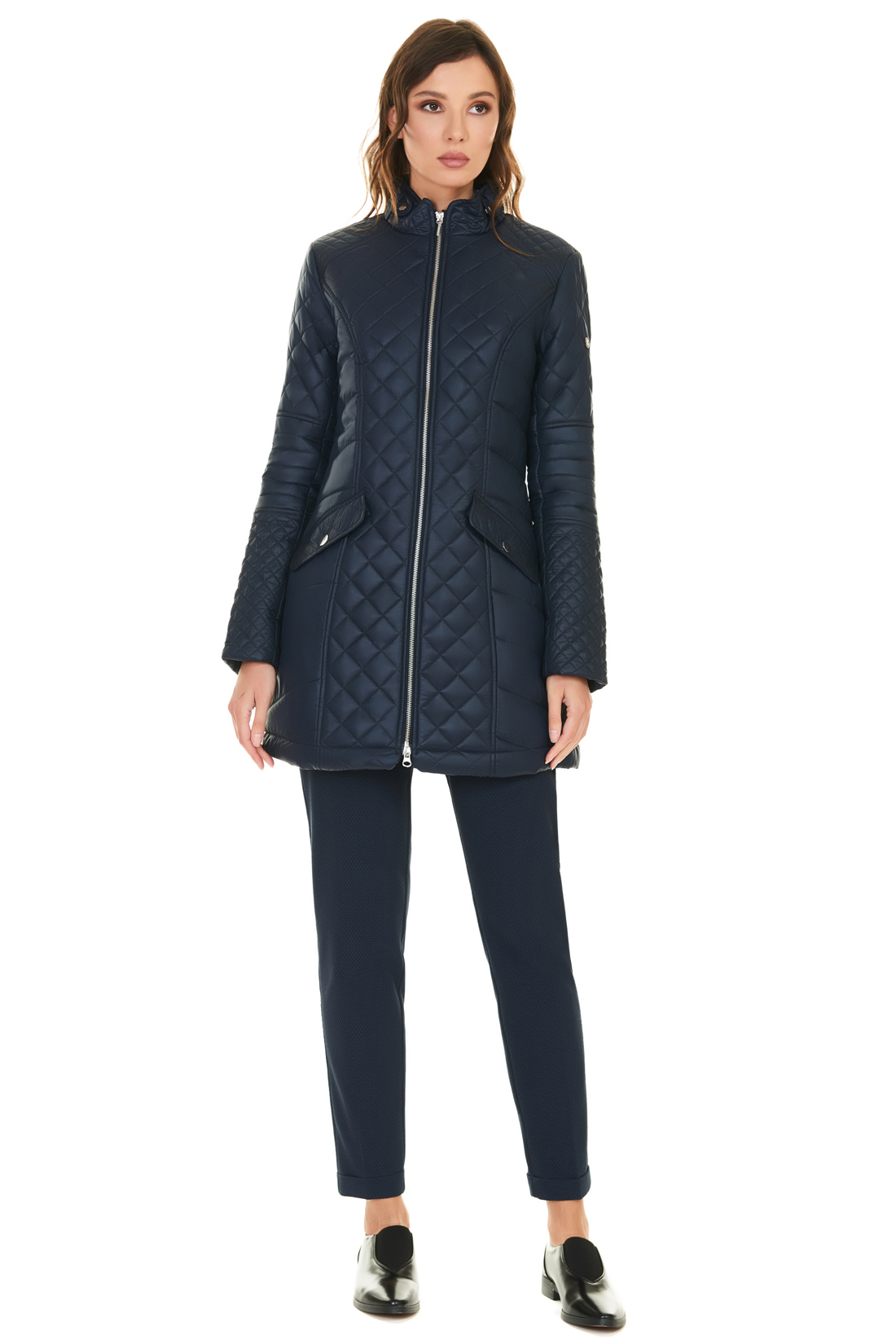 Удлинённая стёганая куртка (арт. baon B037535), размер XL, цвет синий Удлинённая стёганая куртка (арт. baon B037535) - фото 5