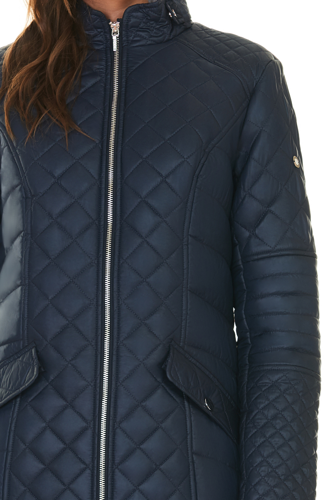 Удлинённая стёганая куртка (арт. baon B037535), размер XL, цвет синий Удлинённая стёганая куртка (арт. baon B037535) - фото 4