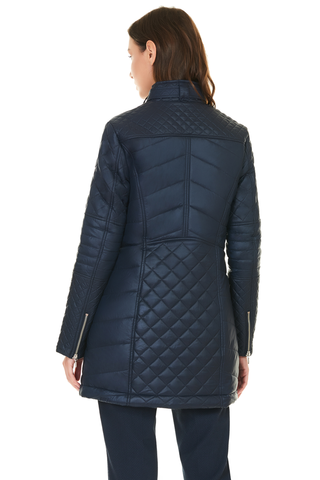 Удлинённая стёганая куртка (арт. baon B037535), размер XL, цвет синий Удлинённая стёганая куртка (арт. baon B037535) - фото 2