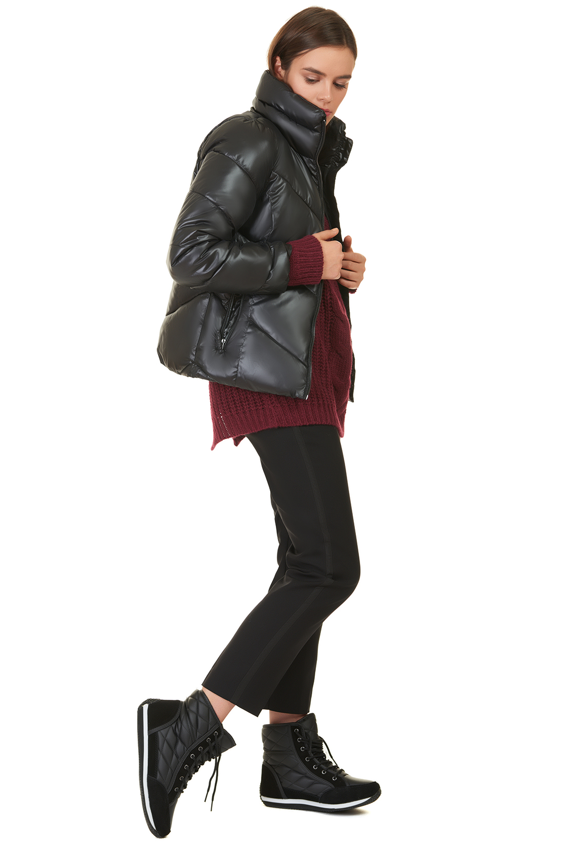 Укороченная дутая куртка (арт. baon B037565), размер S, цвет черный Укороченная дутая куртка (арт. baon B037565) - фото 5