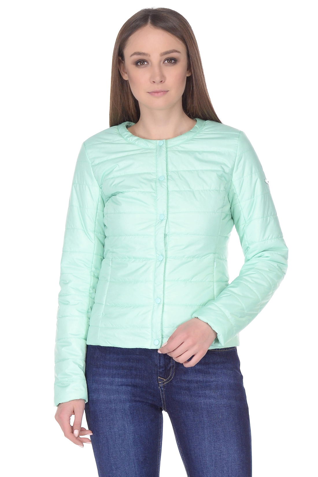Базовая куртка на кнопках (арт. baon B038203), размер XS, цвет зеленый Базовая куртка на кнопках (арт. baon B038203) - фото 1
