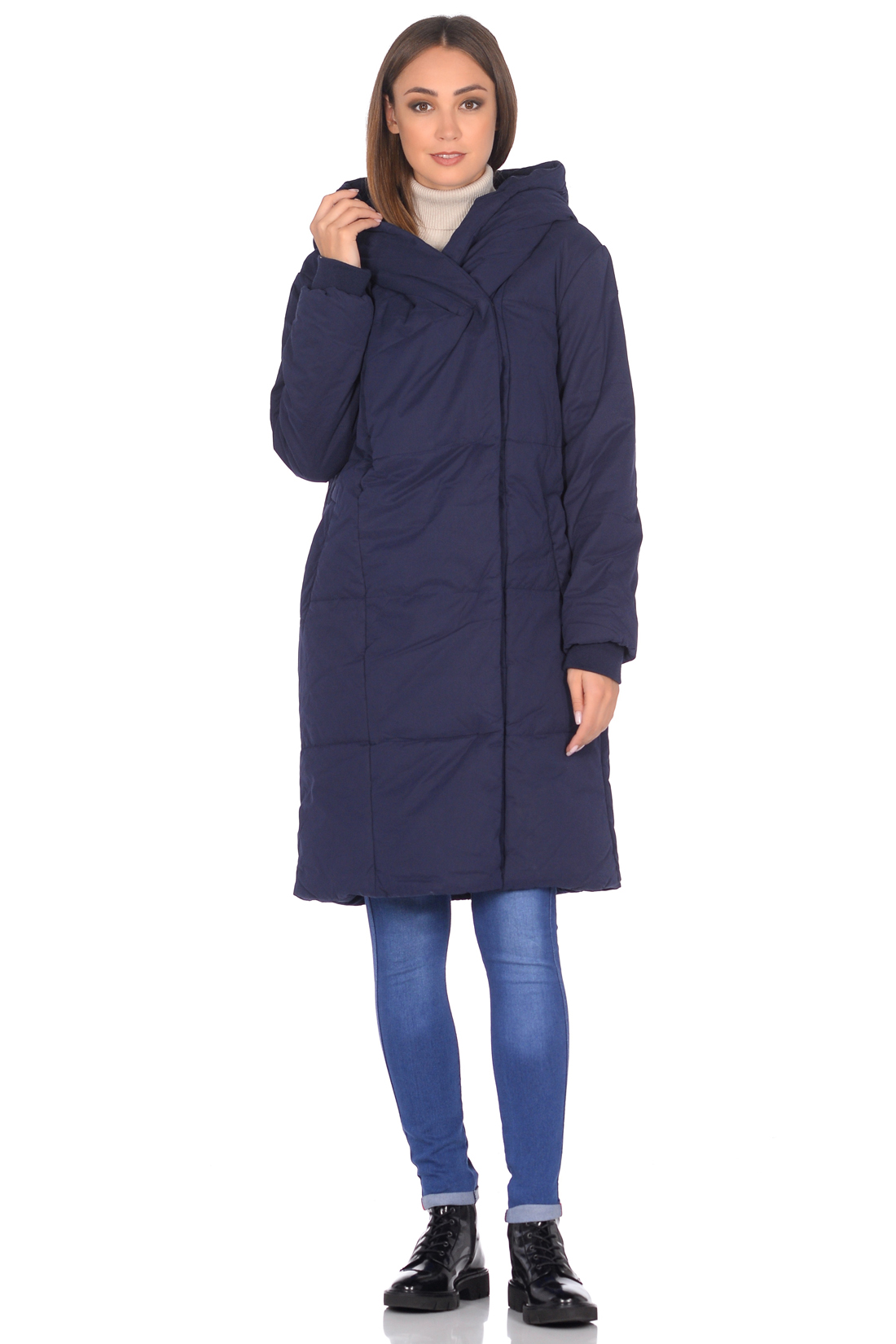 Синяя куртка-кокон (арт. baon B038526), размер XXL, цвет синий Синяя куртка-кокон (арт. baon B038526) - фото 5