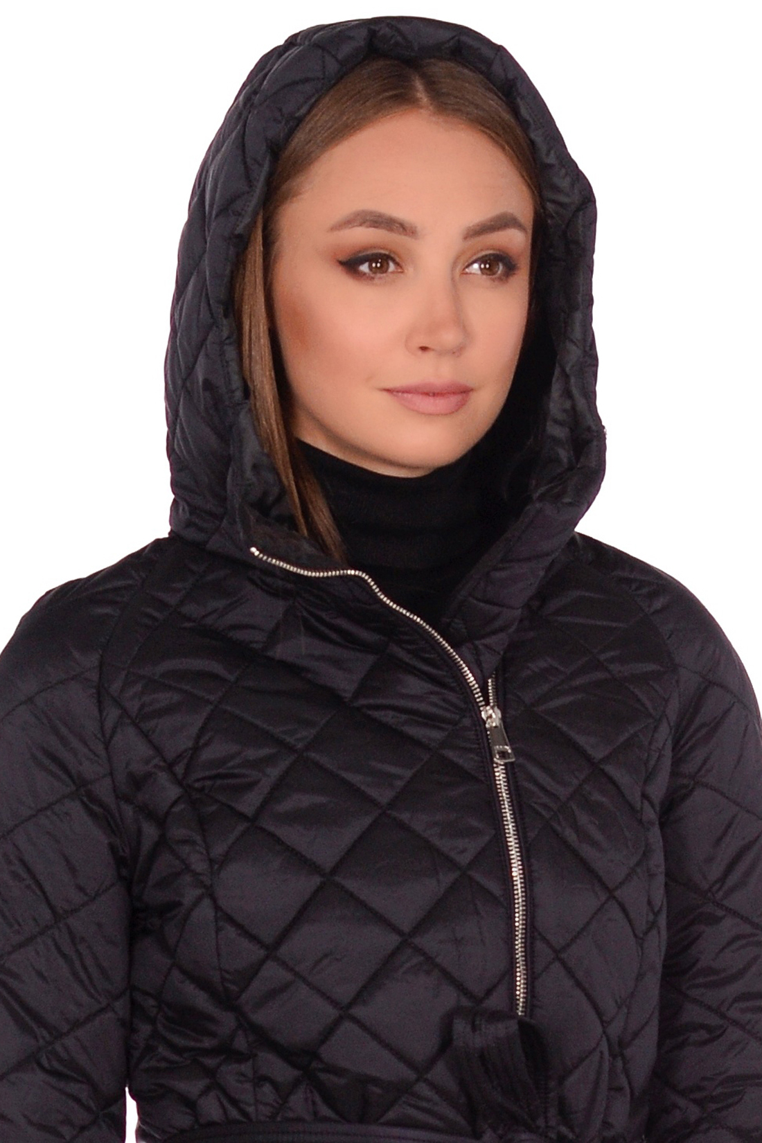 Длинная стёганая куртка (арт. baon B038547), размер L, цвет черный Длинная стёганая куртка (арт. baon B038547) - фото 3