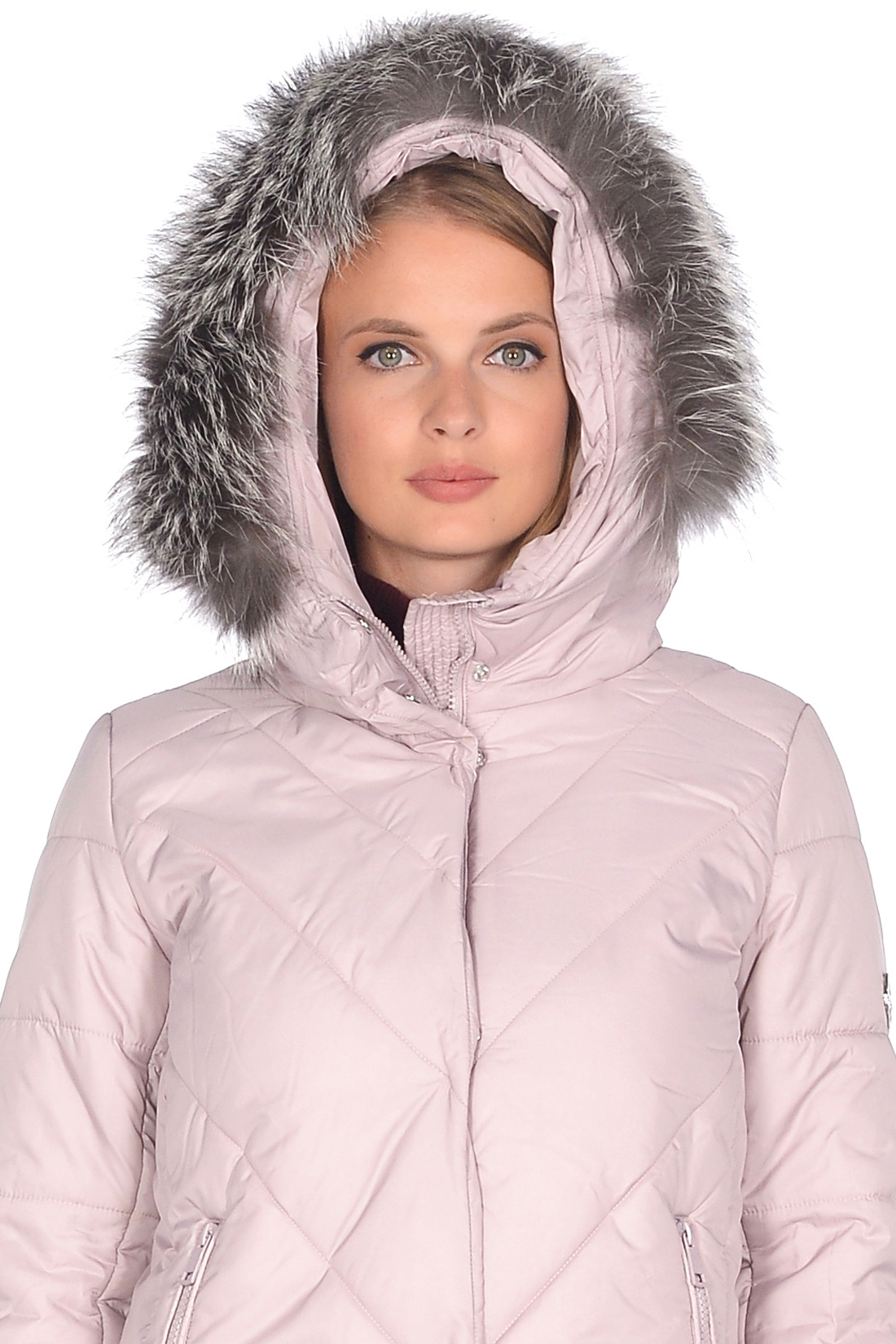 Куртка с мехом чернобурки (арт. baon B038562), размер XXL, цвет розовый Куртка с мехом чернобурки (арт. baon B038562) - фото 3