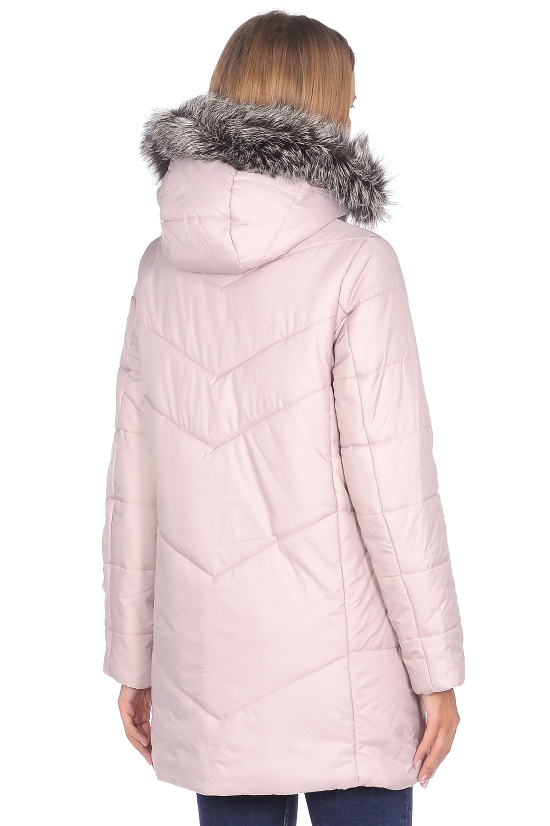 Куртка с мехом чернобурки (арт. baon B038562), размер XXL, цвет розовый Куртка с мехом чернобурки (арт. baon B038562) - фото 2