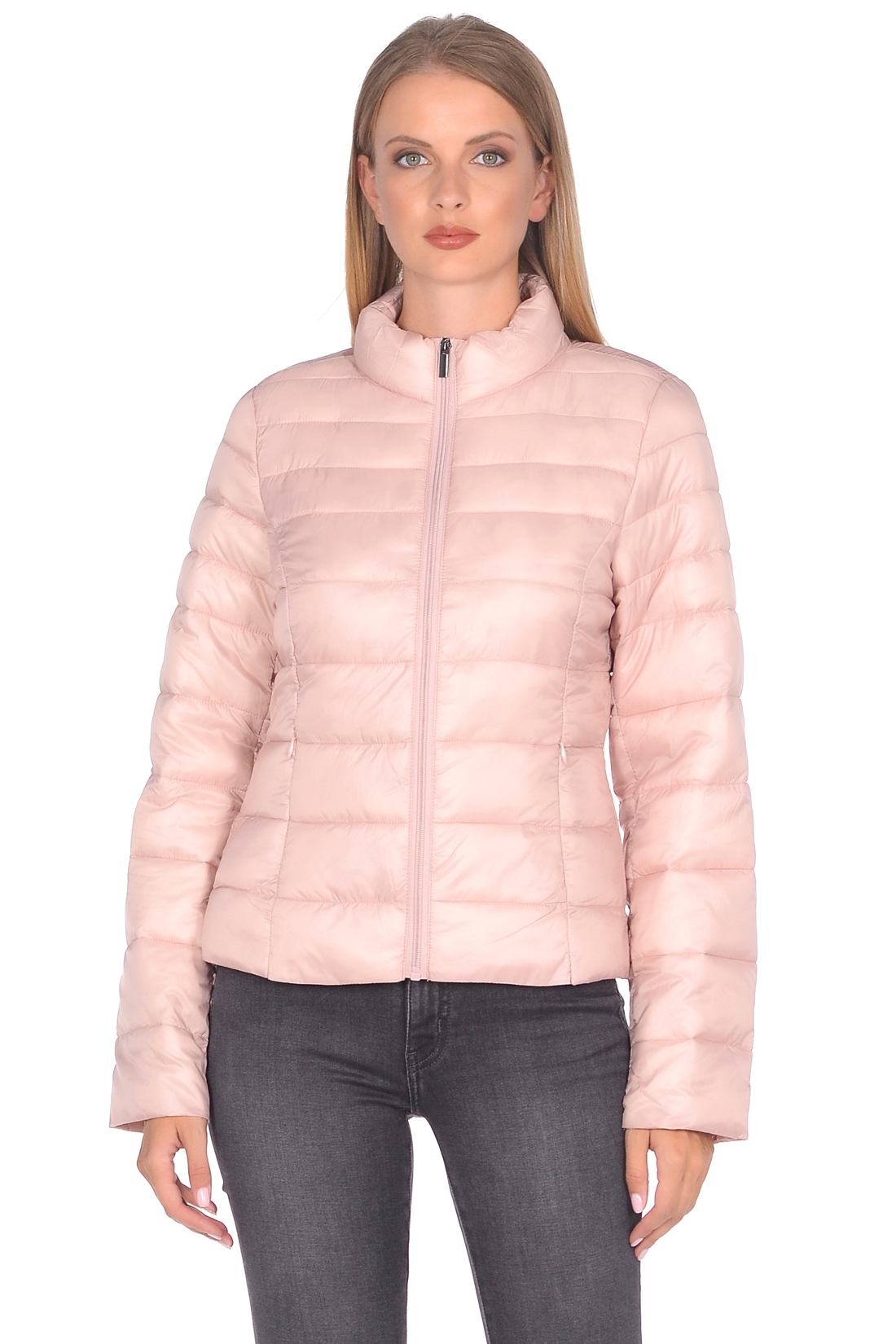 Приталенная куртка с продольной простёжкой (арт. baon B038599), размер XS, цвет розовый Приталенная куртка с продольной простёжкой (арт. baon B038599) - фото 1