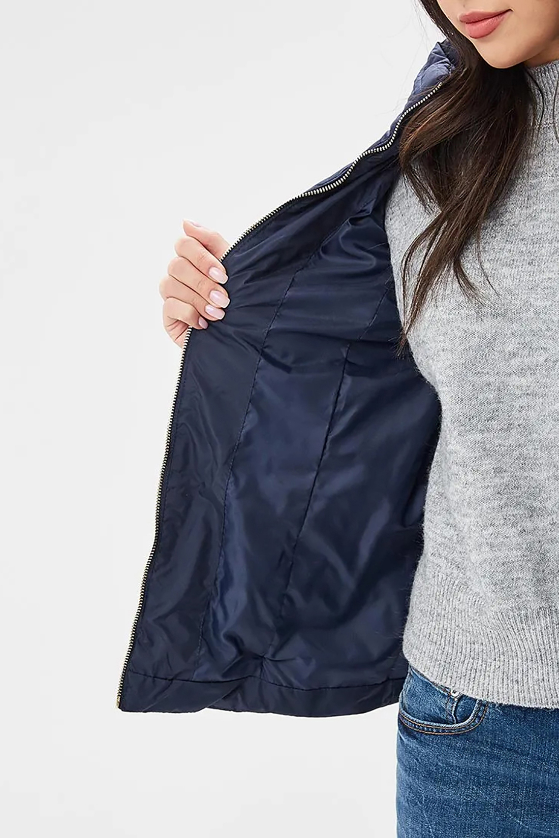 Стёганая куртка с крупной фурнитурой (арт. baon B039015), размер L, цвет синий Стёганая куртка с крупной фурнитурой (арт. baon B039015) - фото 3