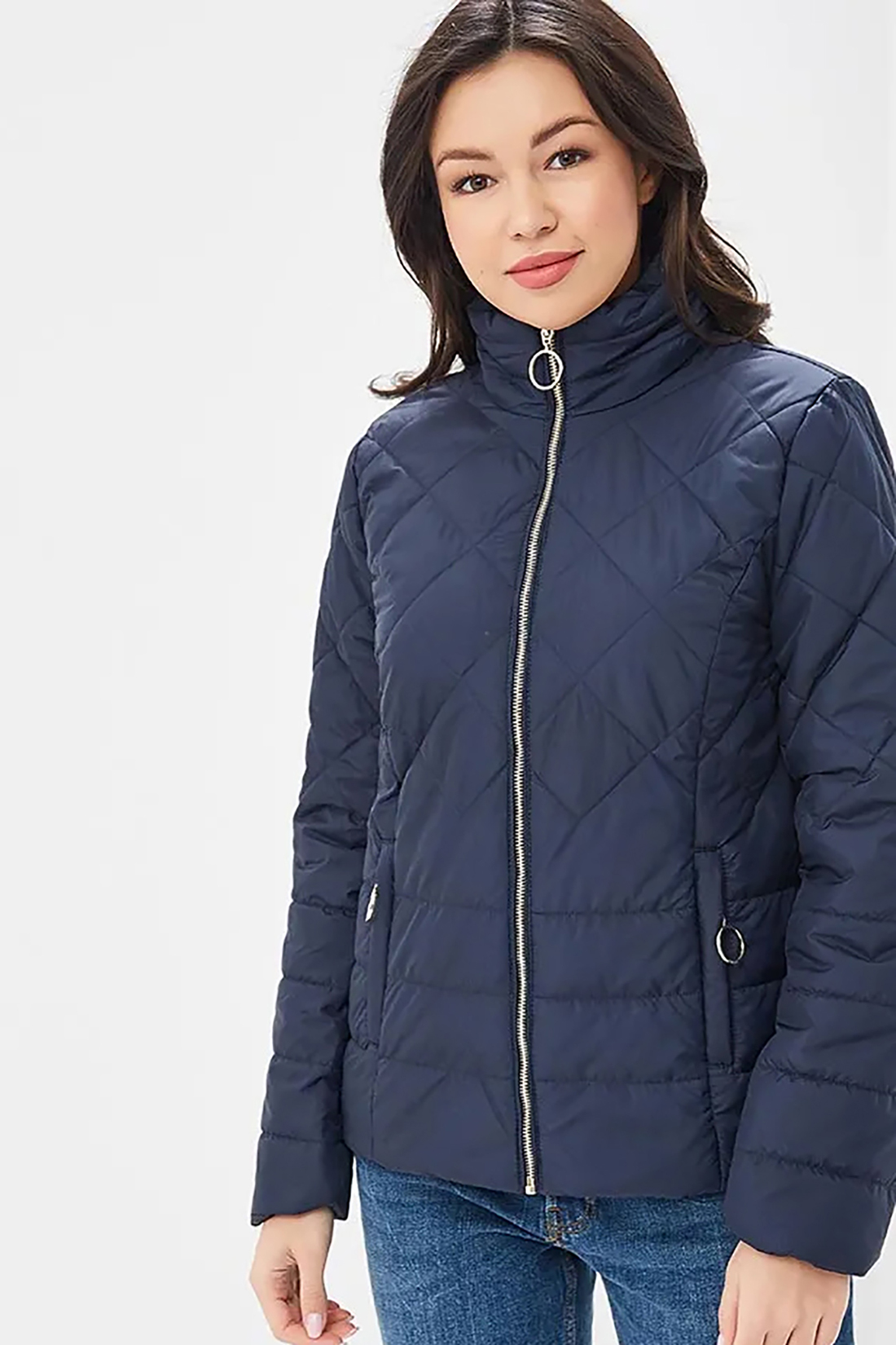 Стёганая куртка с крупной фурнитурой (арт. baon B039015), размер L, цвет синий Стёганая куртка с крупной фурнитурой (арт. baon B039015) - фото 1