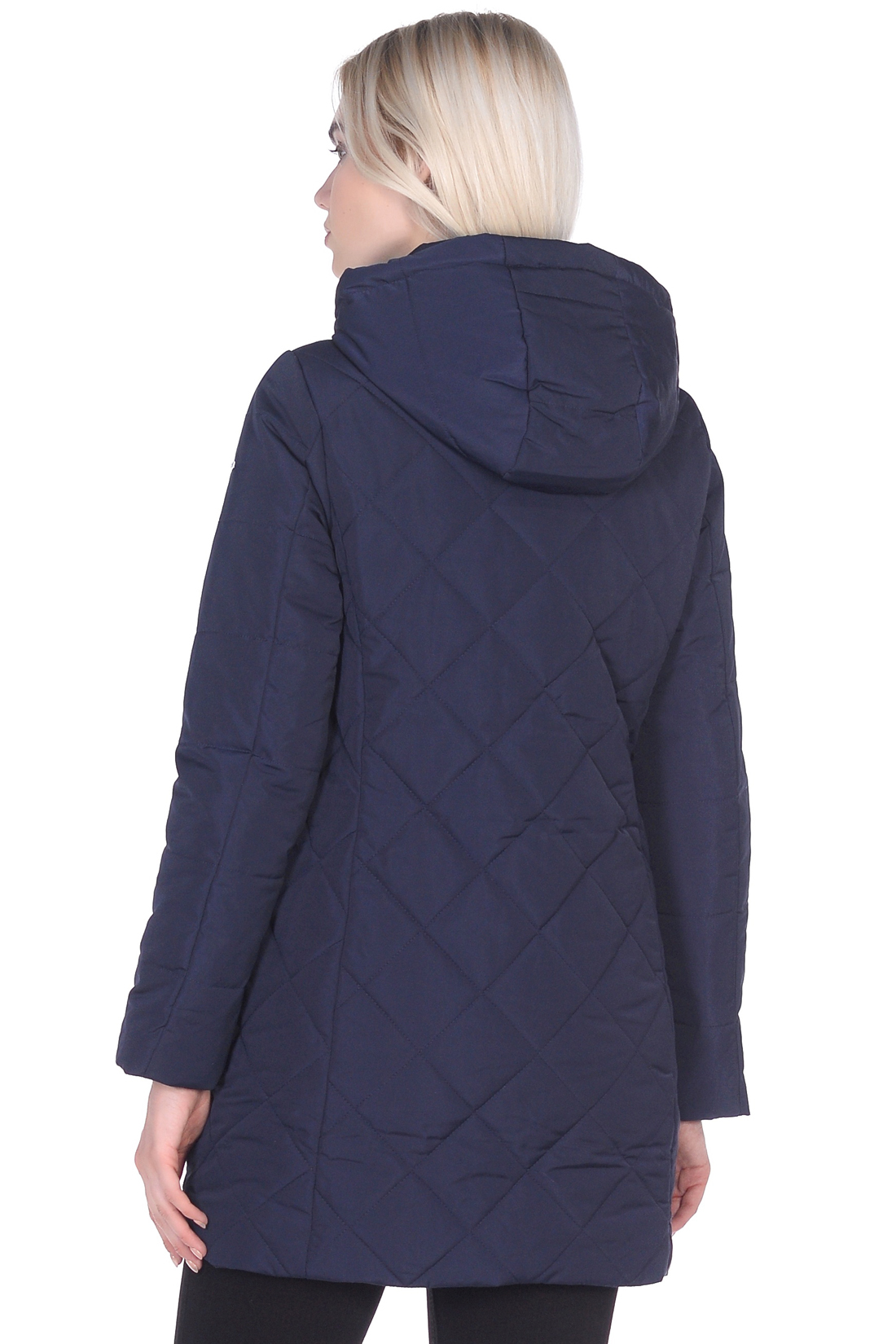 Удлинённая стёганая куртка с капюшоном (арт. baon B039022), размер L, цвет синий Удлинённая стёганая куртка с капюшоном (арт. baon B039022) - фото 2