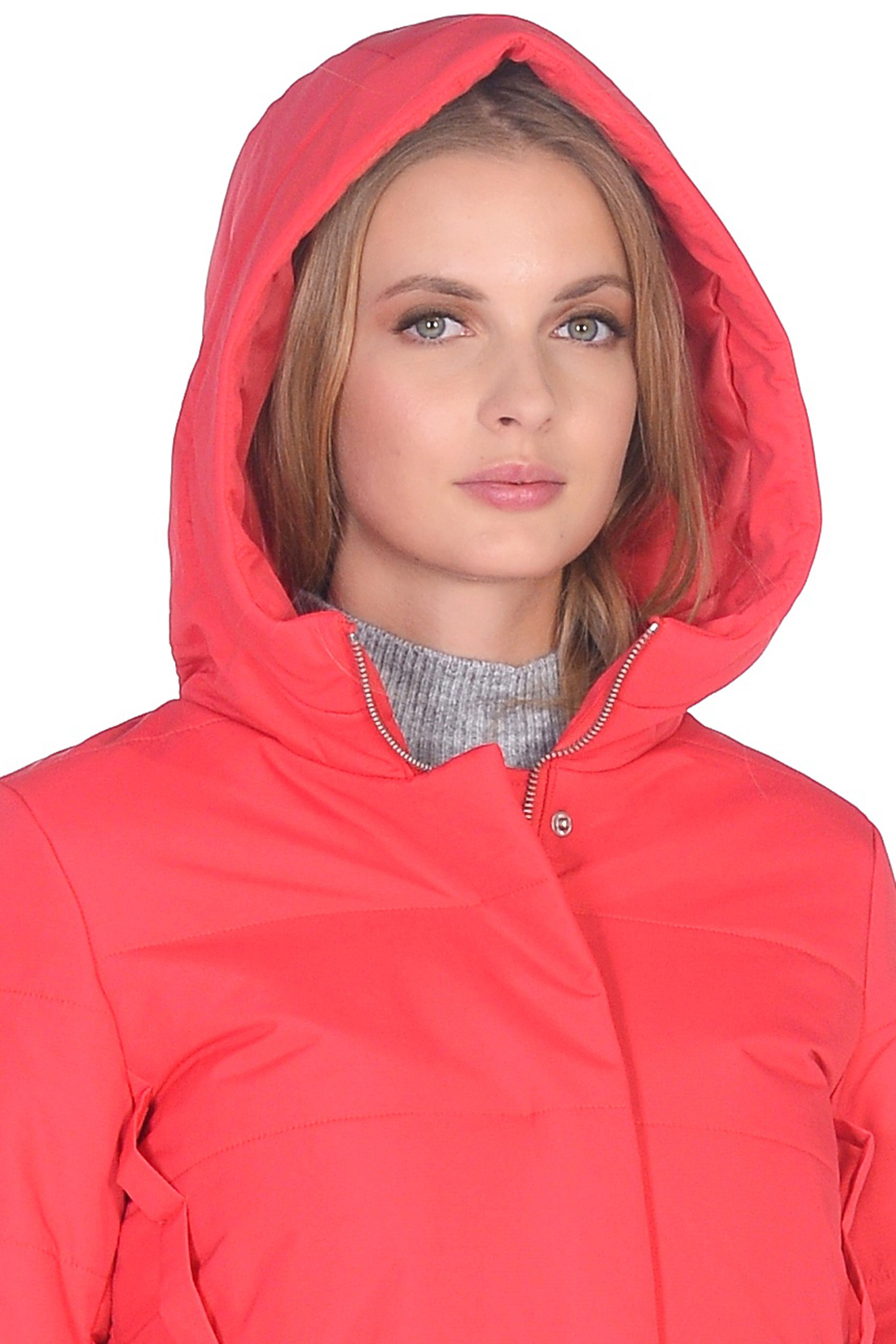 Куртка-трапеция с капюшоном (арт. baon B039047), размер L, цвет красный Куртка-трапеция с капюшоном (арт. baon B039047) - фото 3