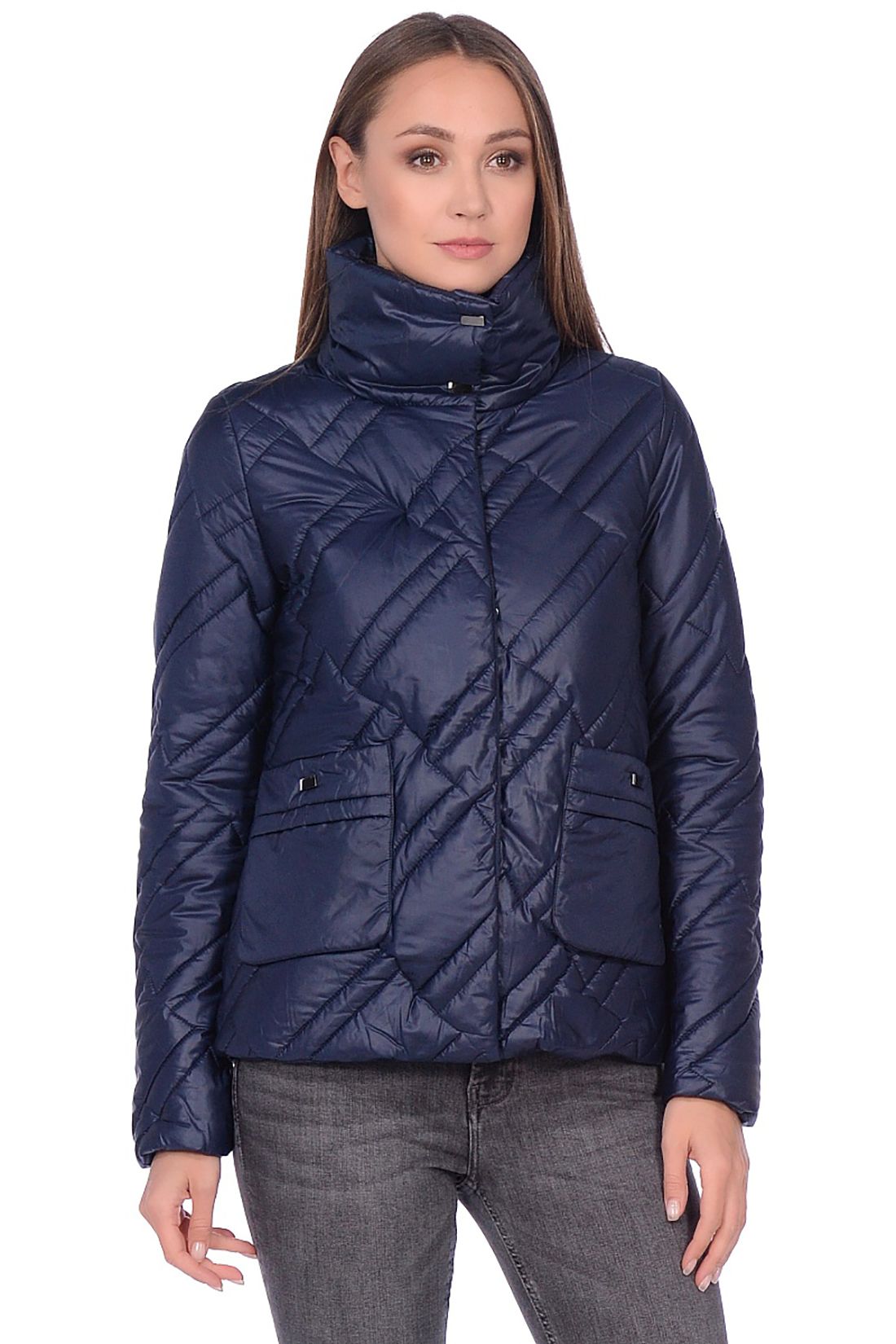 Укороченная куртка с простёжкой (арт. baon B039502), размер M, цвет синий Укороченная куртка с простёжкой (арт. baon B039502) - фото 1