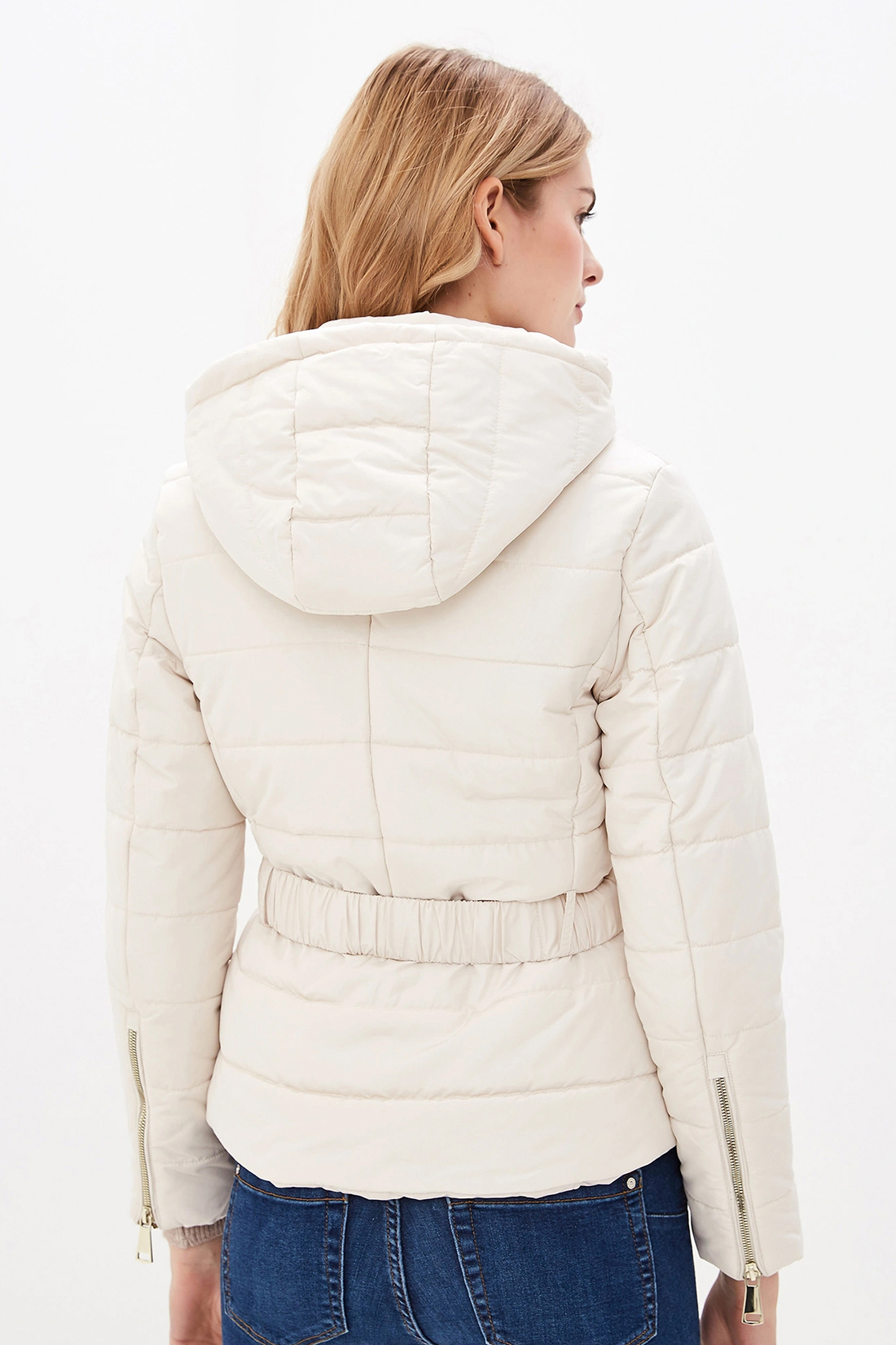 Укороченная куртка с поясом (арт. baon B039505), размер M, цвет белый Укороченная куртка с поясом (арт. baon B039505) - фото 2