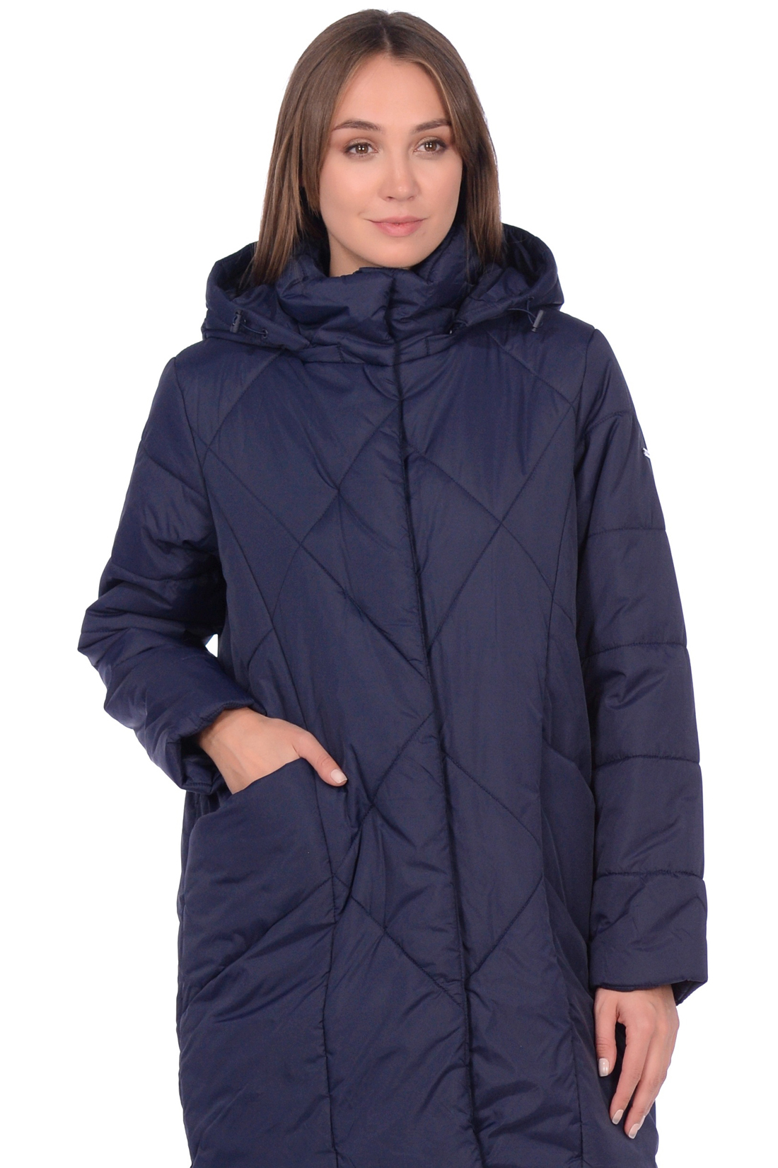 Куртка-парка с крупной простёжкой (арт. baon B039551), размер L, цвет синий Куртка-парка с крупной простёжкой (арт. baon B039551) - фото 5
