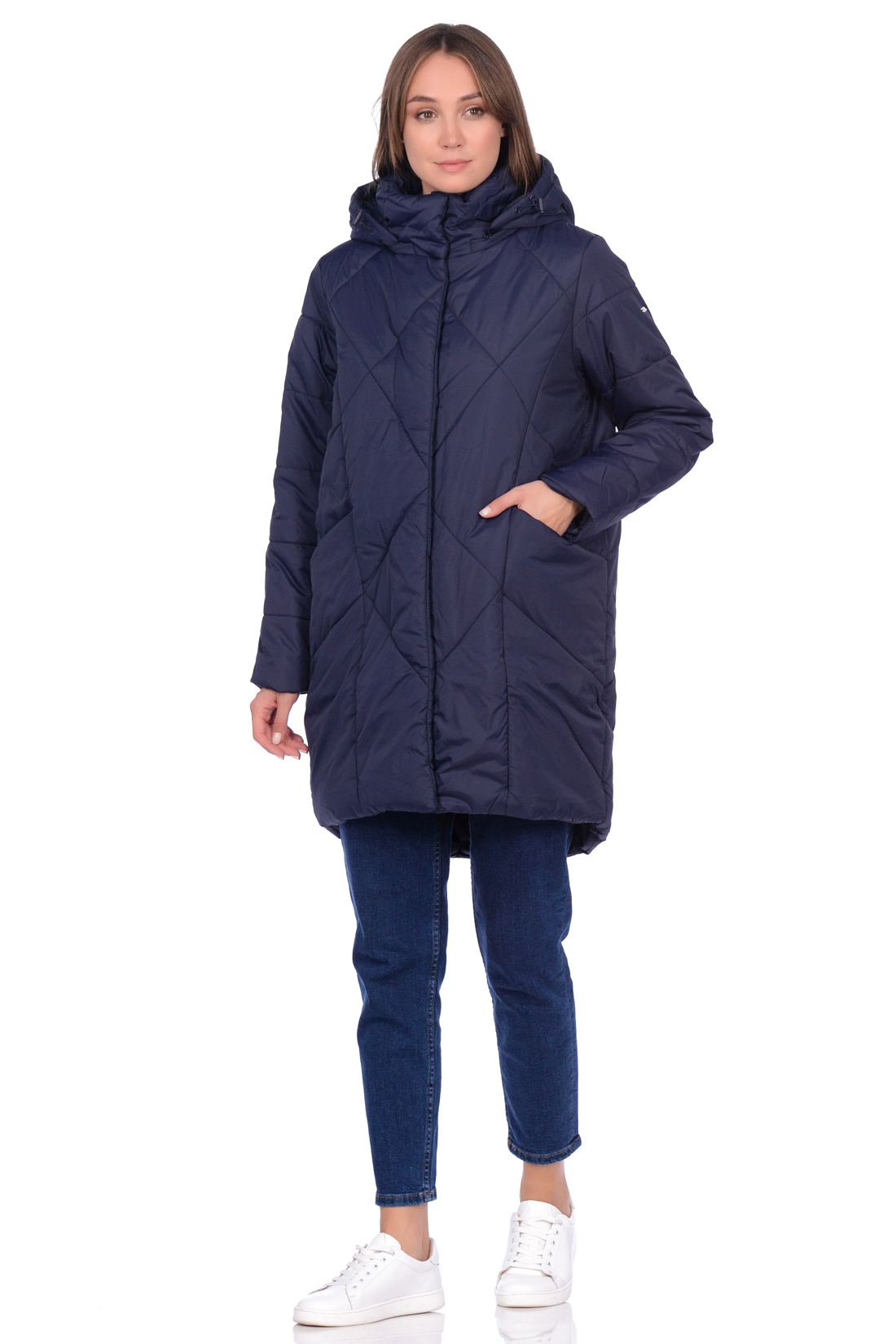 Куртка-парка с крупной простёжкой (арт. baon B039551), размер L, цвет синий Куртка-парка с крупной простёжкой (арт. baon B039551) - фото 1