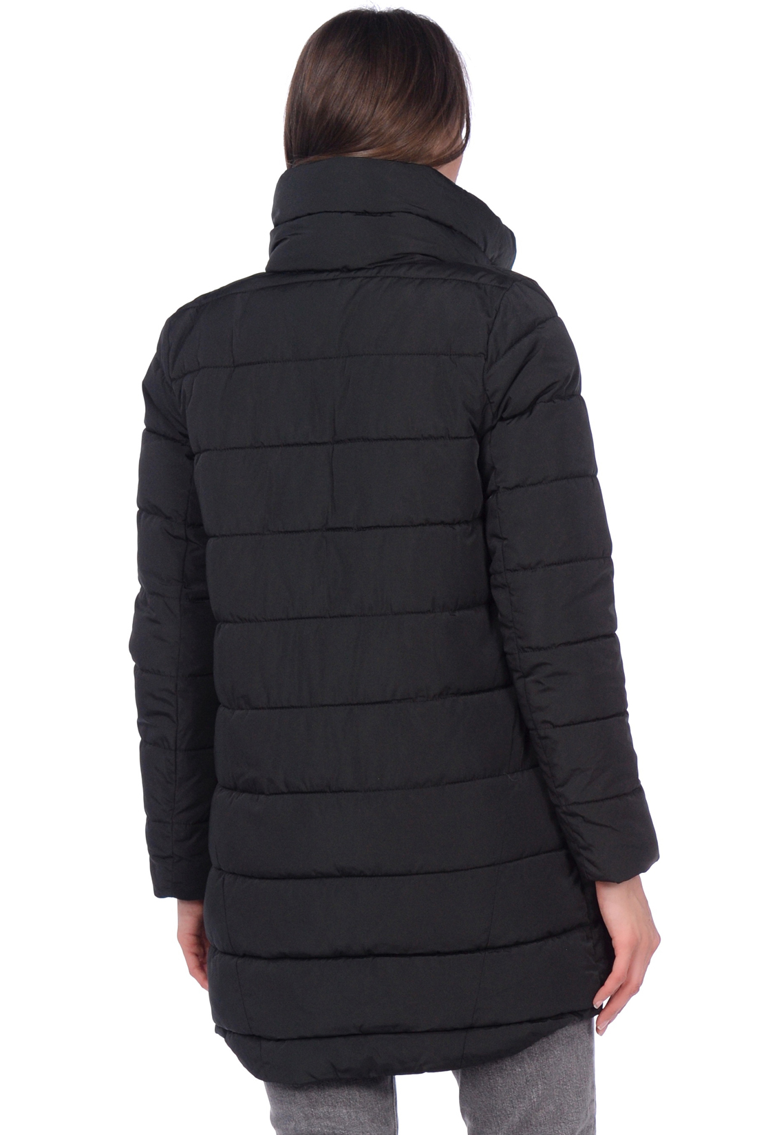 Чёрная куртка с удлинённой спинкой (арт. baon B039563), размер XXL, цвет черный Чёрная куртка с удлинённой спинкой (арт. baon B039563) - фото 2