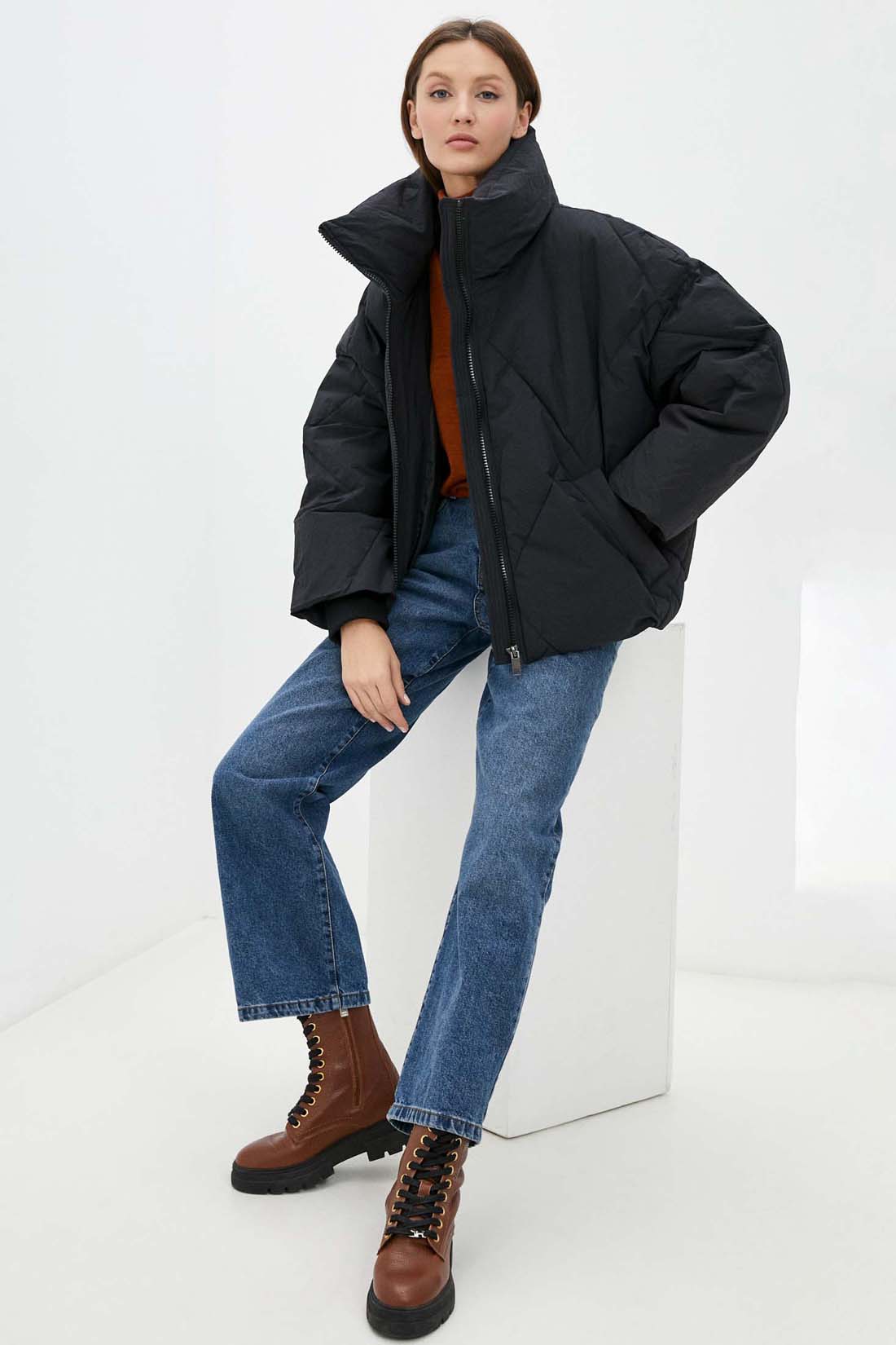 Куртка (Эко пух) (арт. baon B041518), размер S, цвет черный Куртка (Эко пух) (арт. baon B041518) - фото 5
