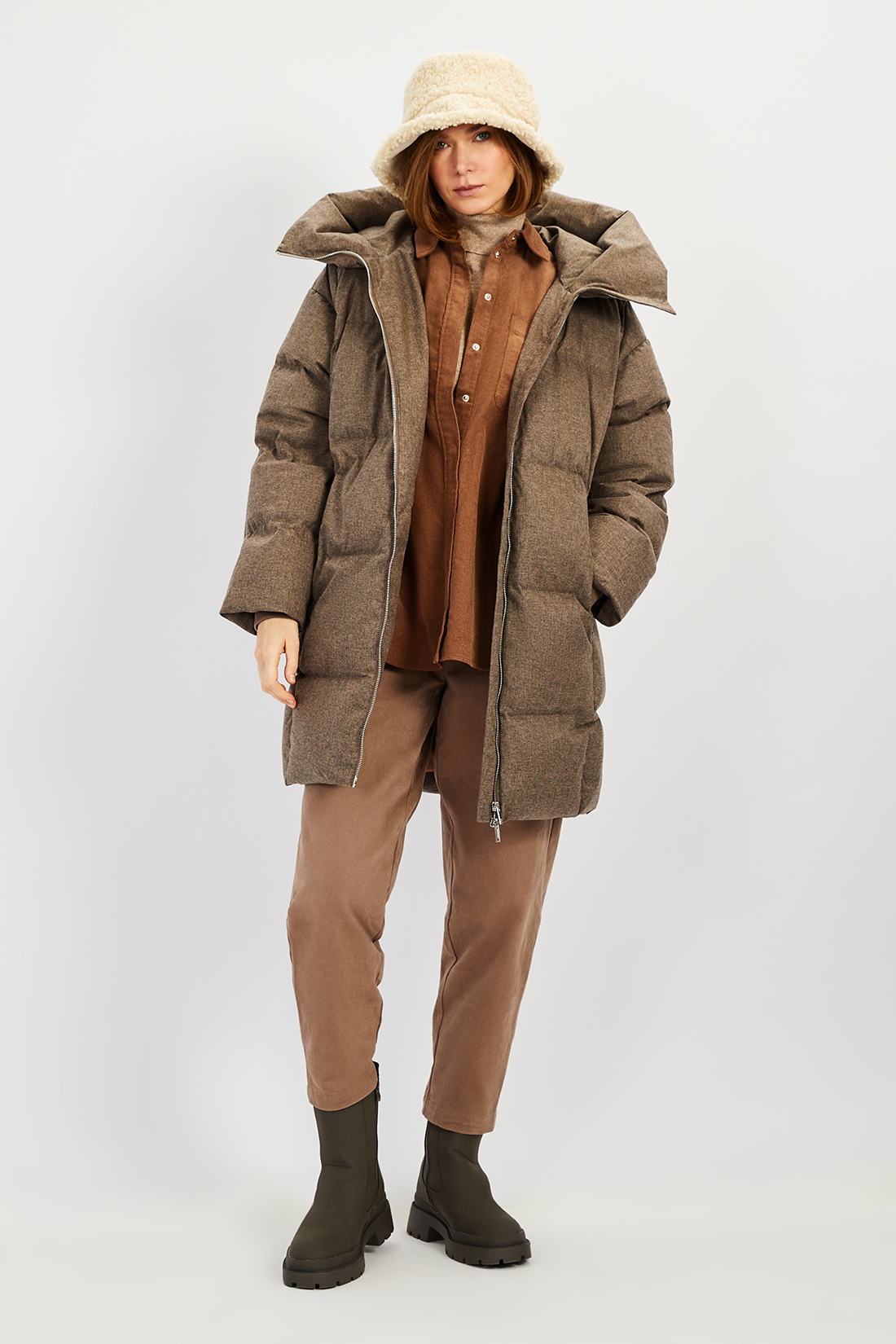 Куртка (Эко пух) (арт. baon B0422506), размер M, цвет коричневый Куртка (Эко пух) (арт. baon B0422506) - фото 7