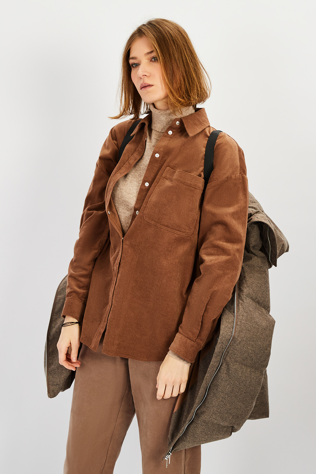Куртка (Эко пух) (арт. baon B0422506), размер M, цвет коричневый Куртка (Эко пух) (арт. baon B0422506) - фото 6