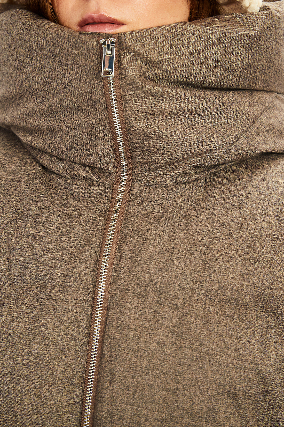 Куртка (Эко пух) (арт. baon B0422506), размер M, цвет коричневый Куртка (Эко пух) (арт. baon B0422506) - фото 4