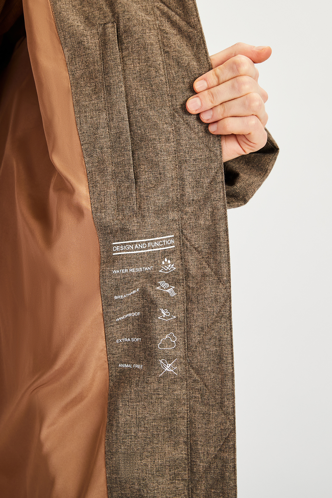 Куртка (Эко пух) (арт. baon B0422506), размер M, цвет коричневый Куртка (Эко пух) (арт. baon B0422506) - фото 3