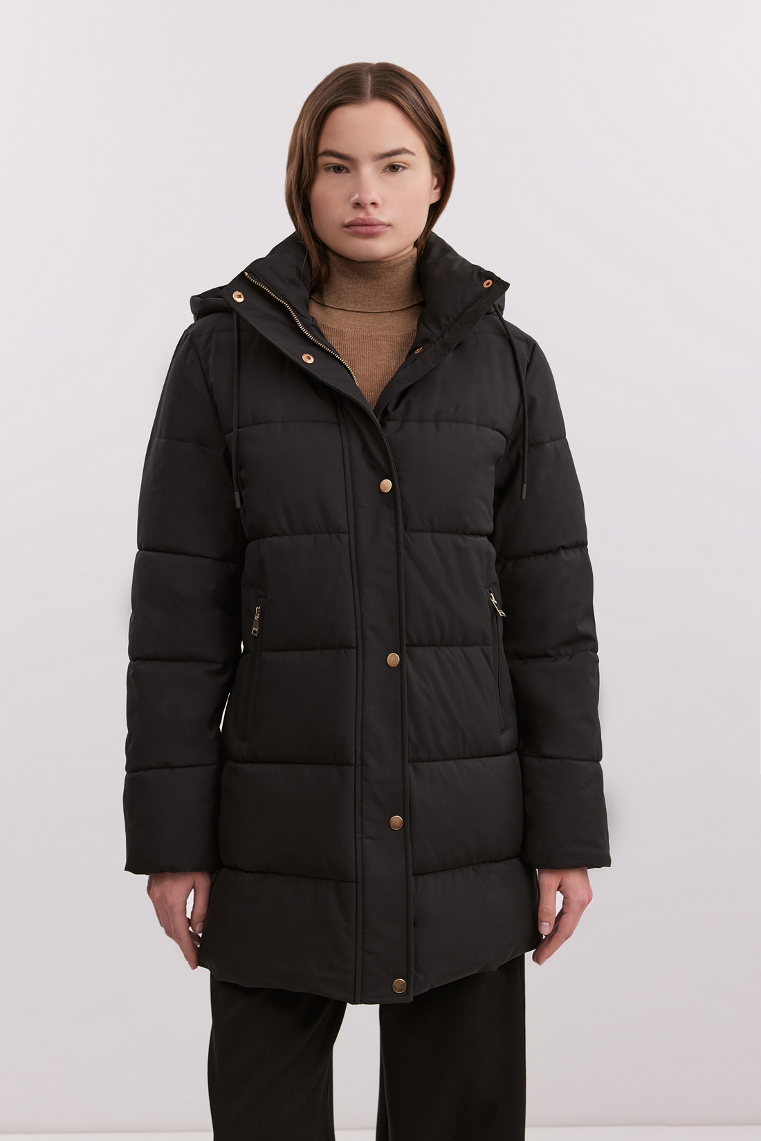 Куртка из экопуха - артикул B0425507, цвет черный - купить