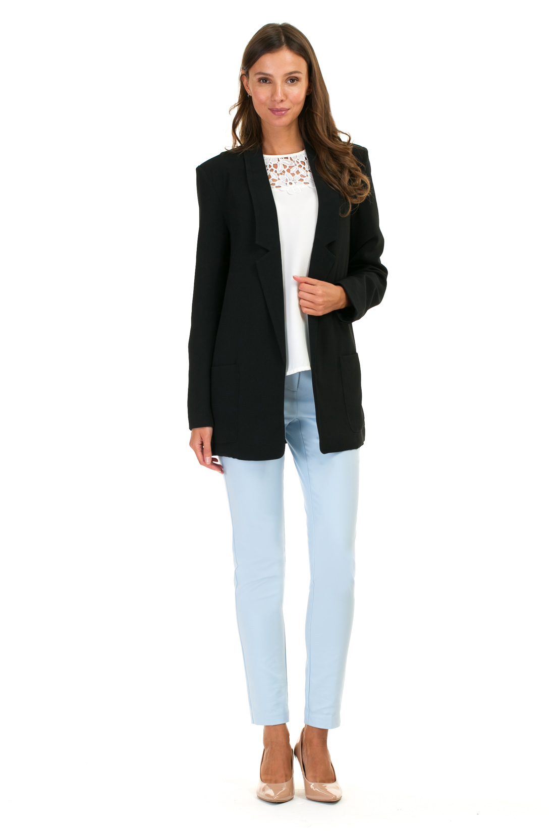 Удлинённый пиджак (арт. baon B127004), размер XXL, цвет черный Удлинённый пиджак (арт. baon B127004) - фото 5