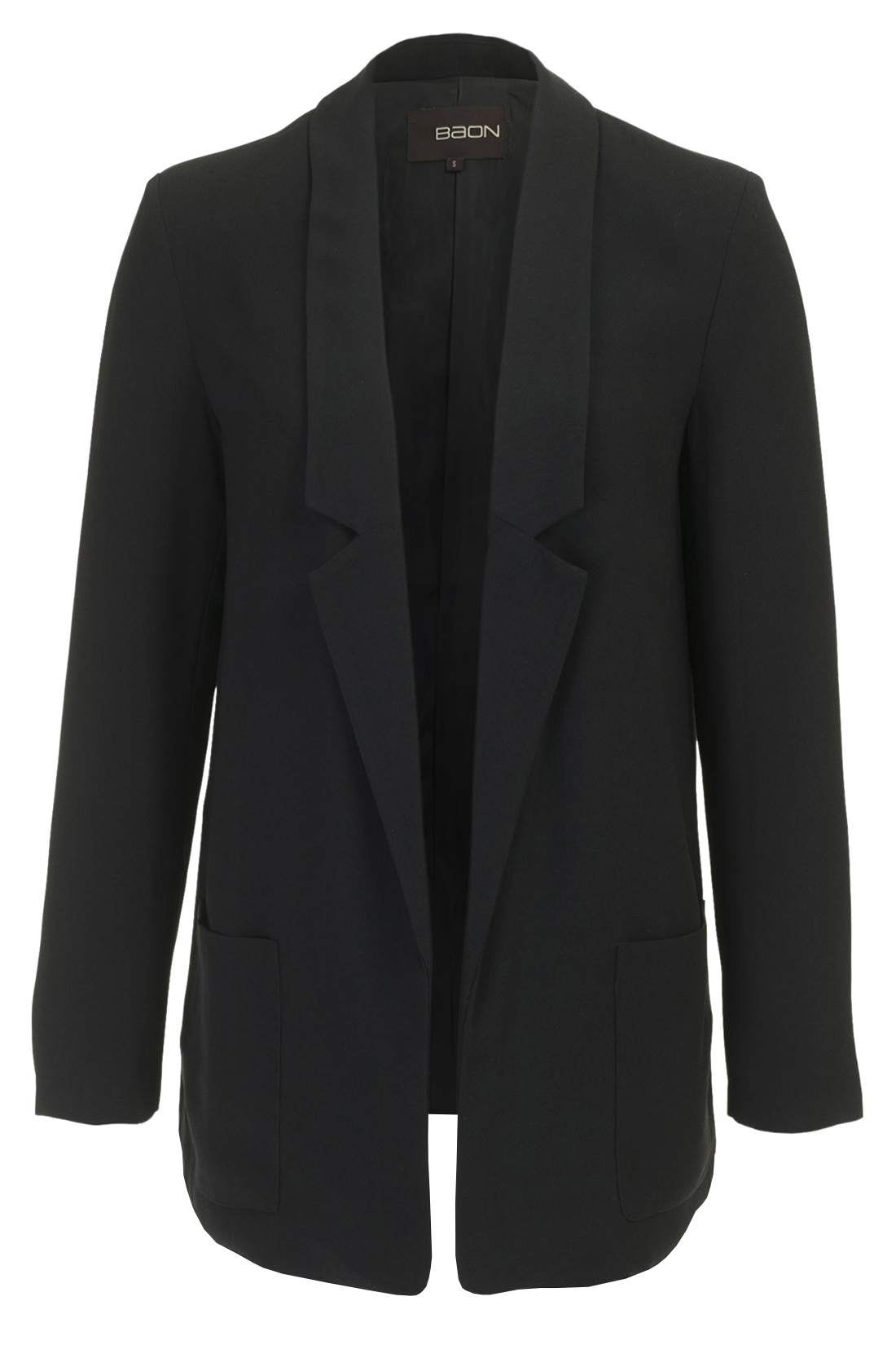 Удлинённый пиджак (арт. baon B127004), размер XXL, цвет черный Удлинённый пиджак (арт. baon B127004) - фото 4