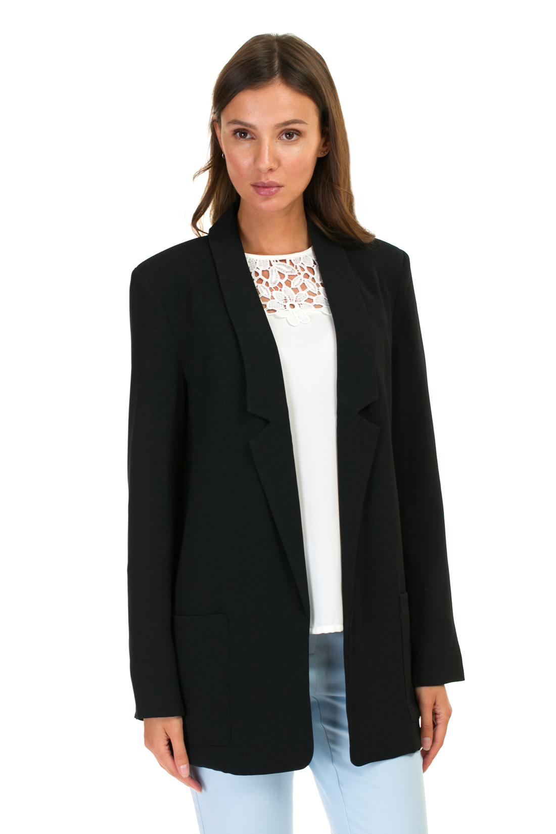 Удлинённый пиджак (арт. baon B127004), размер XXL, цвет черный Удлинённый пиджак (арт. baon B127004) - фото 1