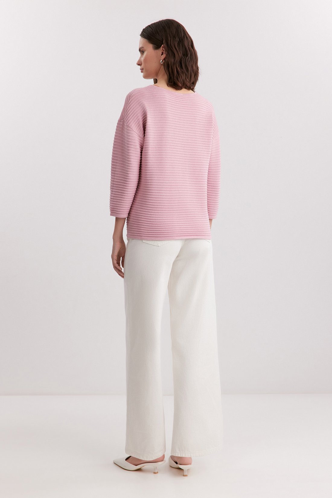 Базовый джемпер с рельефными полосками  Baon B131205 - 4