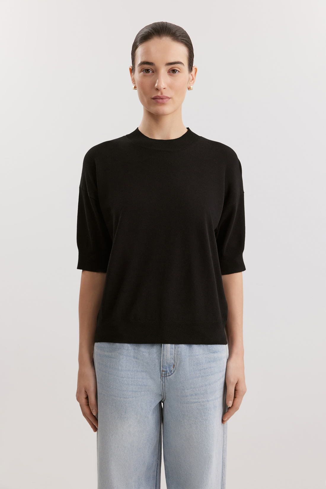 Трикотажный джемпер с коротким рукавом Baon B1323201 - 3