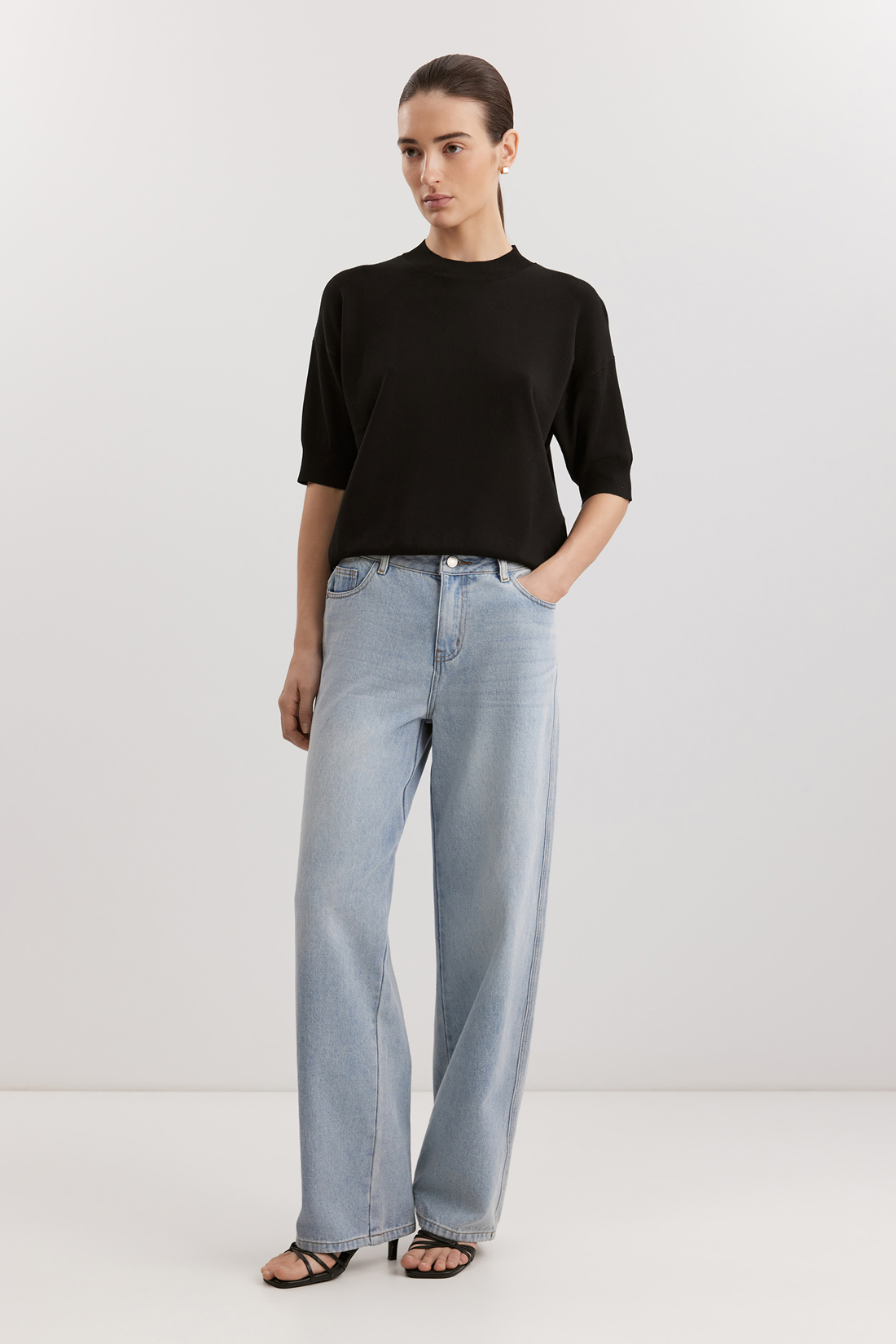 Трикотажный джемпер с коротким рукавом Baon B1323201 - 2