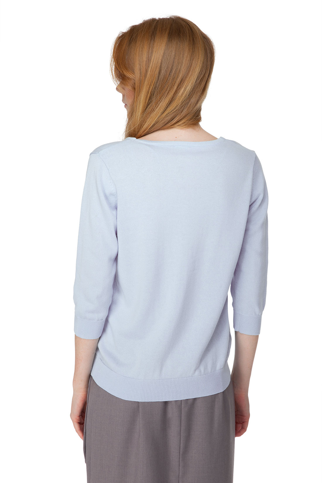 Пуловер с изящным декором (арт. baon B137004), размер XL, цвет голубой Пуловер с изящным декором (арт. baon B137004) - фото 2